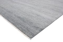 Transitional Grass Cloth Patterned Slate Blue Area Rug with Modern Style