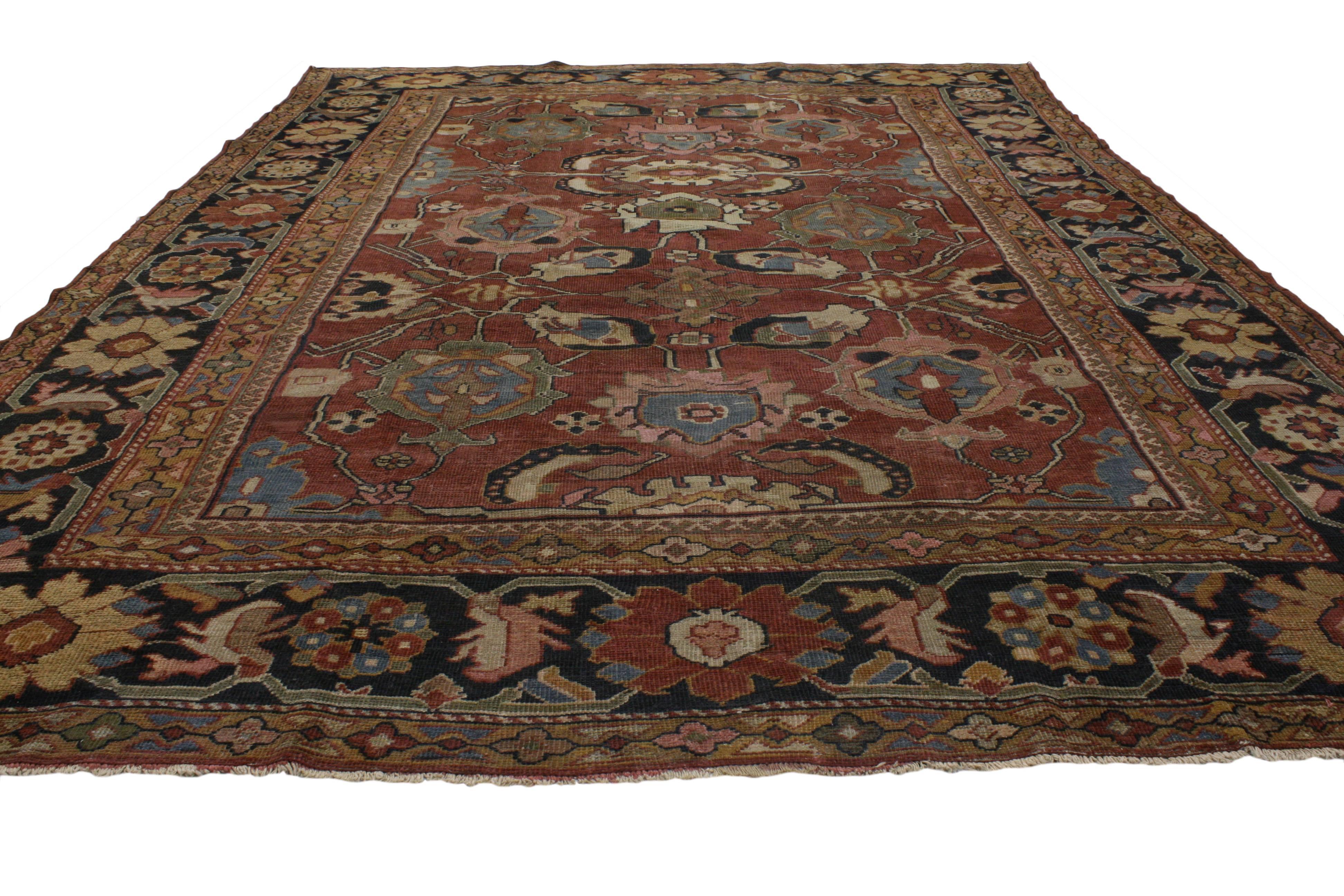 Antique Persian Sultanabad Rug with Arts & Crafts Style 2