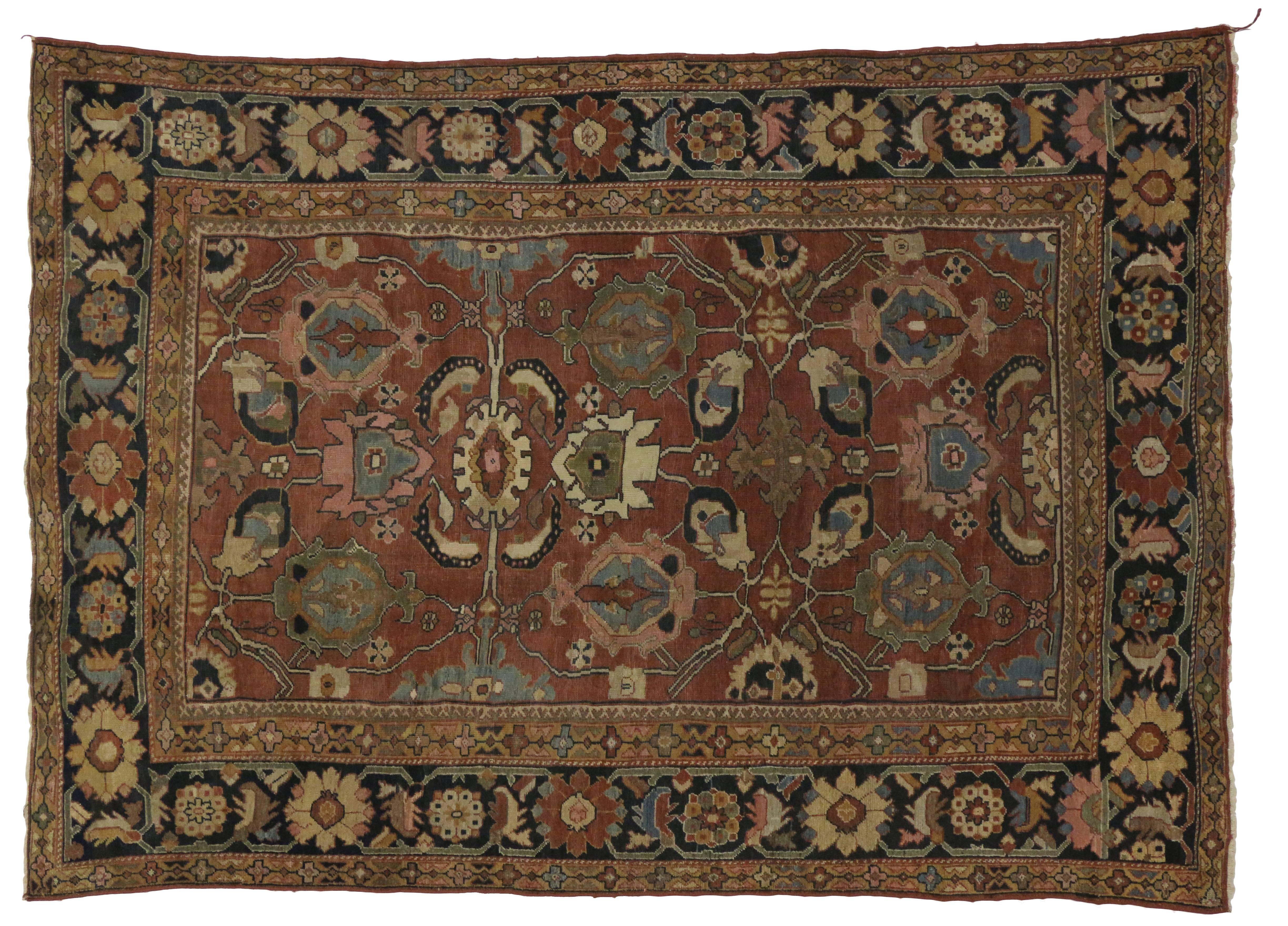 Antique Persian Sultanabad Rug with Arts & Crafts Style 6