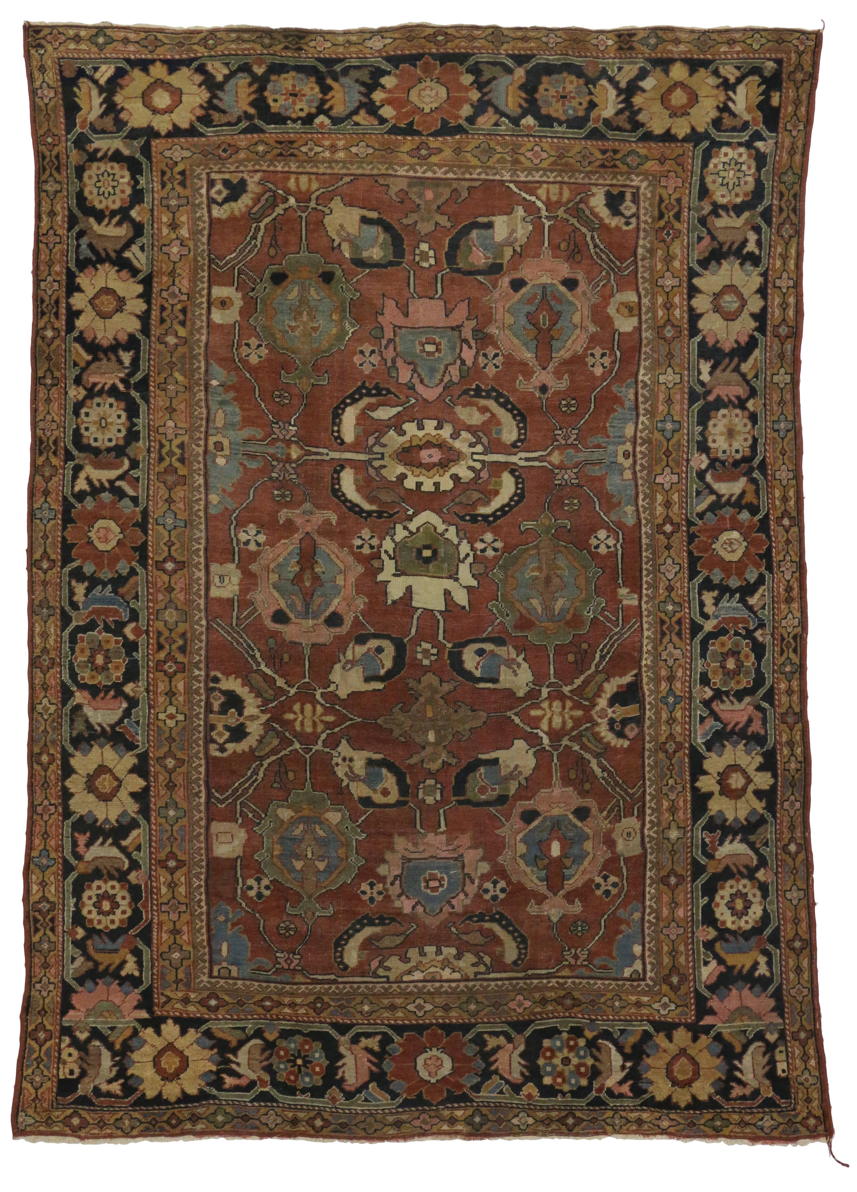 Antique Persian Sultanabad Rug with Arts & Crafts Style 5