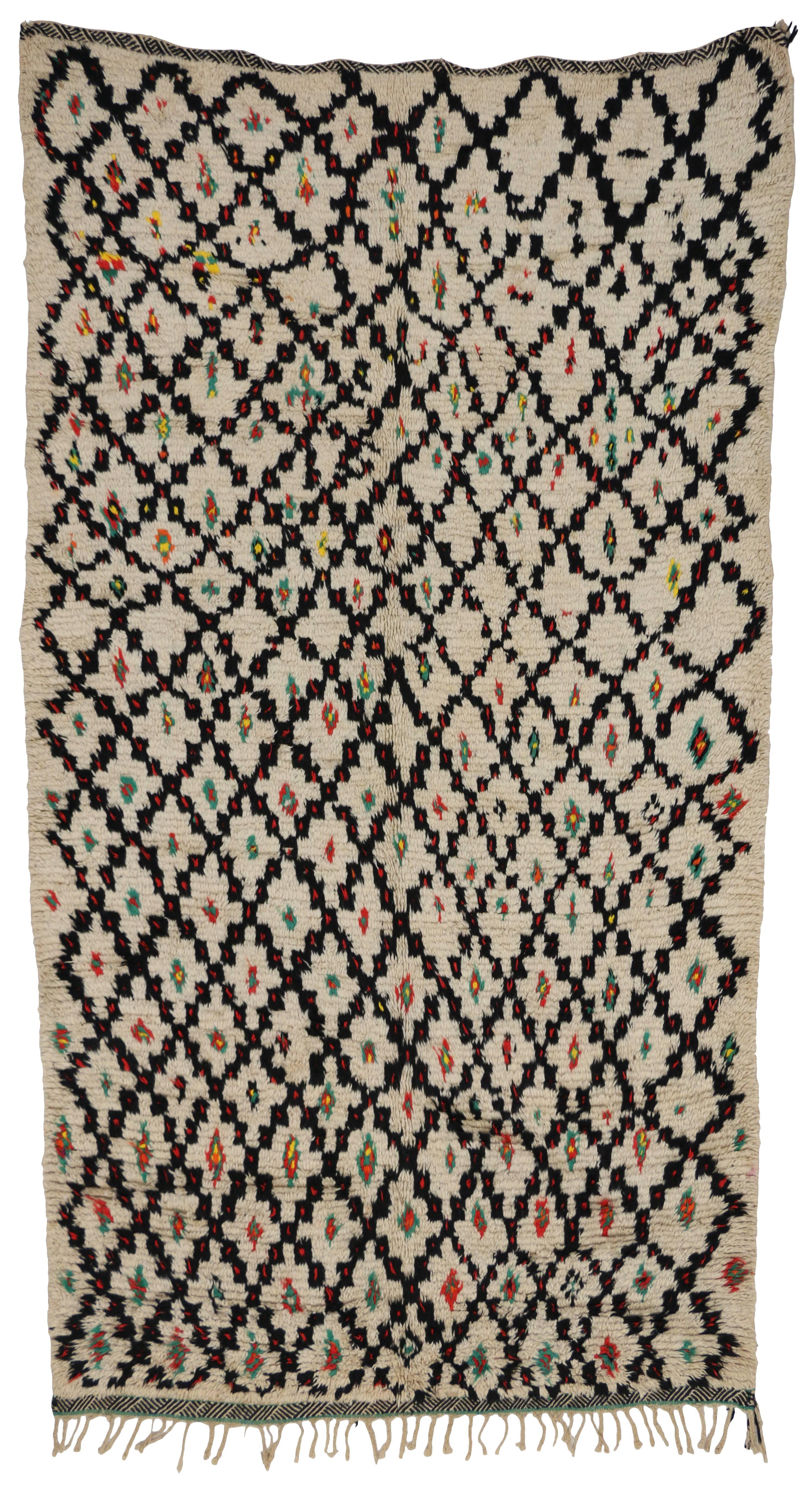 20th Century Vintage Berber Moroccan Rug with Modern Tribal Style, Azilal Rug
