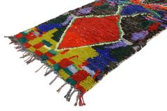 Vintage Berber Moroccan Runner with Contemporary Abstract Design