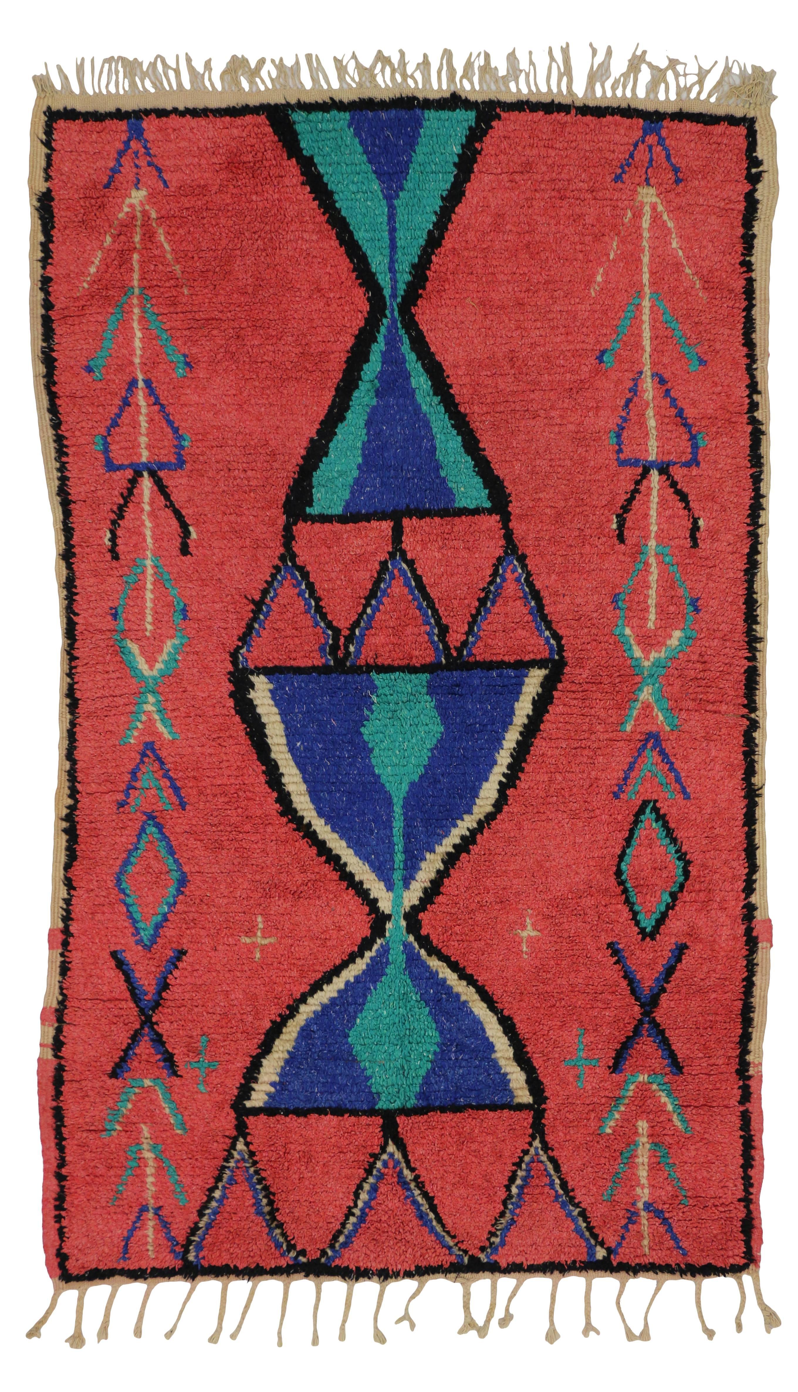 20th Century Vintage Berber Moroccan Rug with Modern Tribal Design
