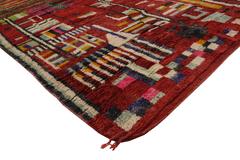 Berber Moroccan Red Rug with Modern Tribal Style