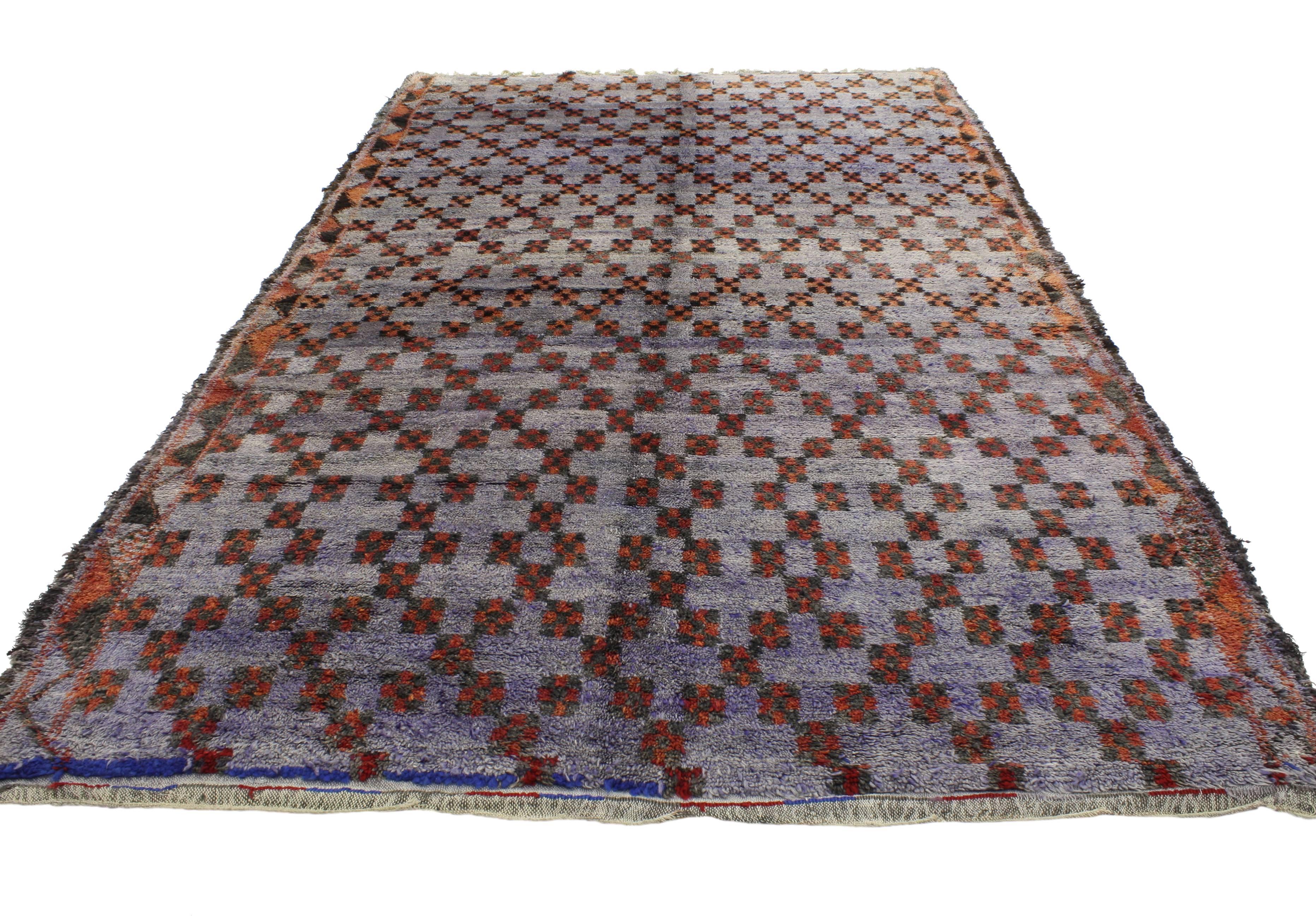 Tribal Vintage Berber Moroccan Rug with Modern Style