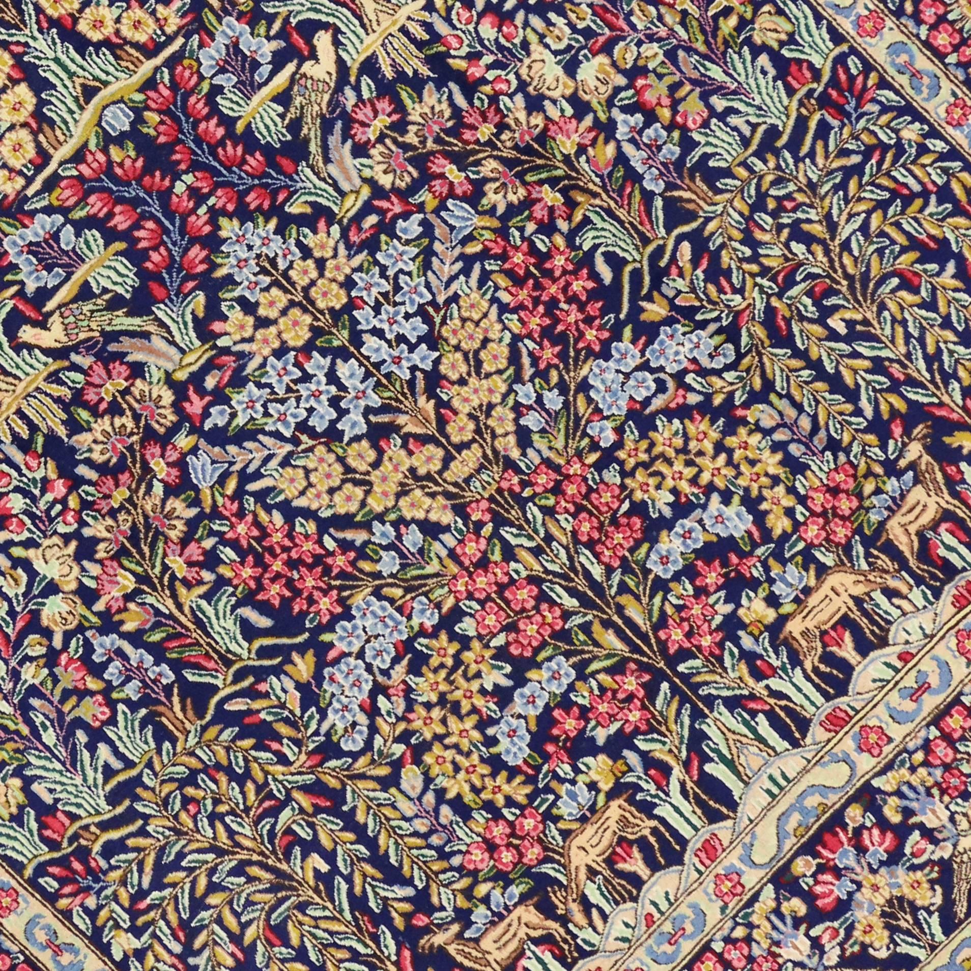 Vintage Persian Kerman Rug with Garden of Paradise Design, Kirman Rug For Sale 2