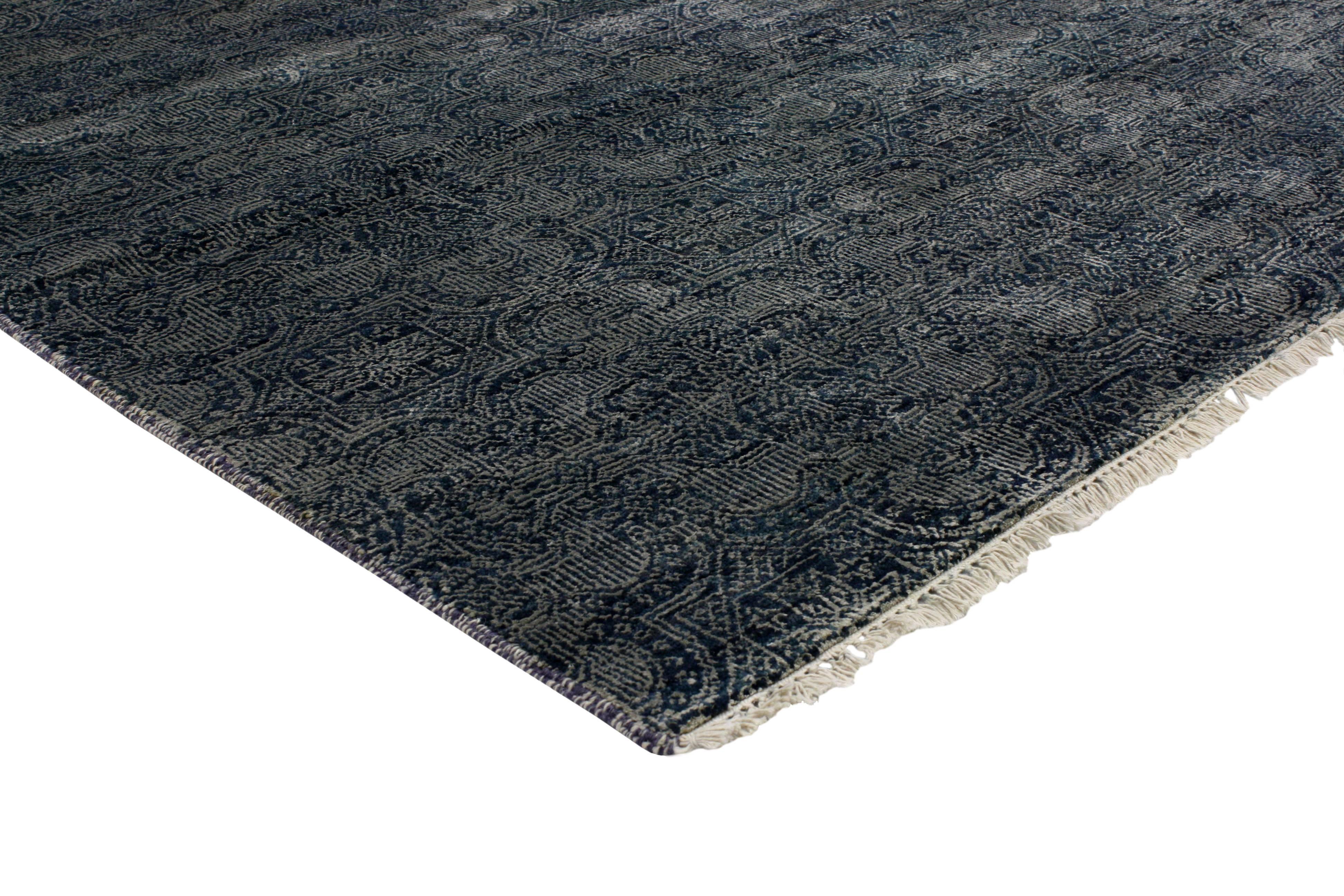 30284 New Transitional Modern Rug with Moorish Design Pattern, 04'06 X 07'00. Infuse your room with the curvaceous, exotic arabesque pattern highlighted in this transitional Moorish-style rug with modern design. Enhanced by its mesmerizing earth