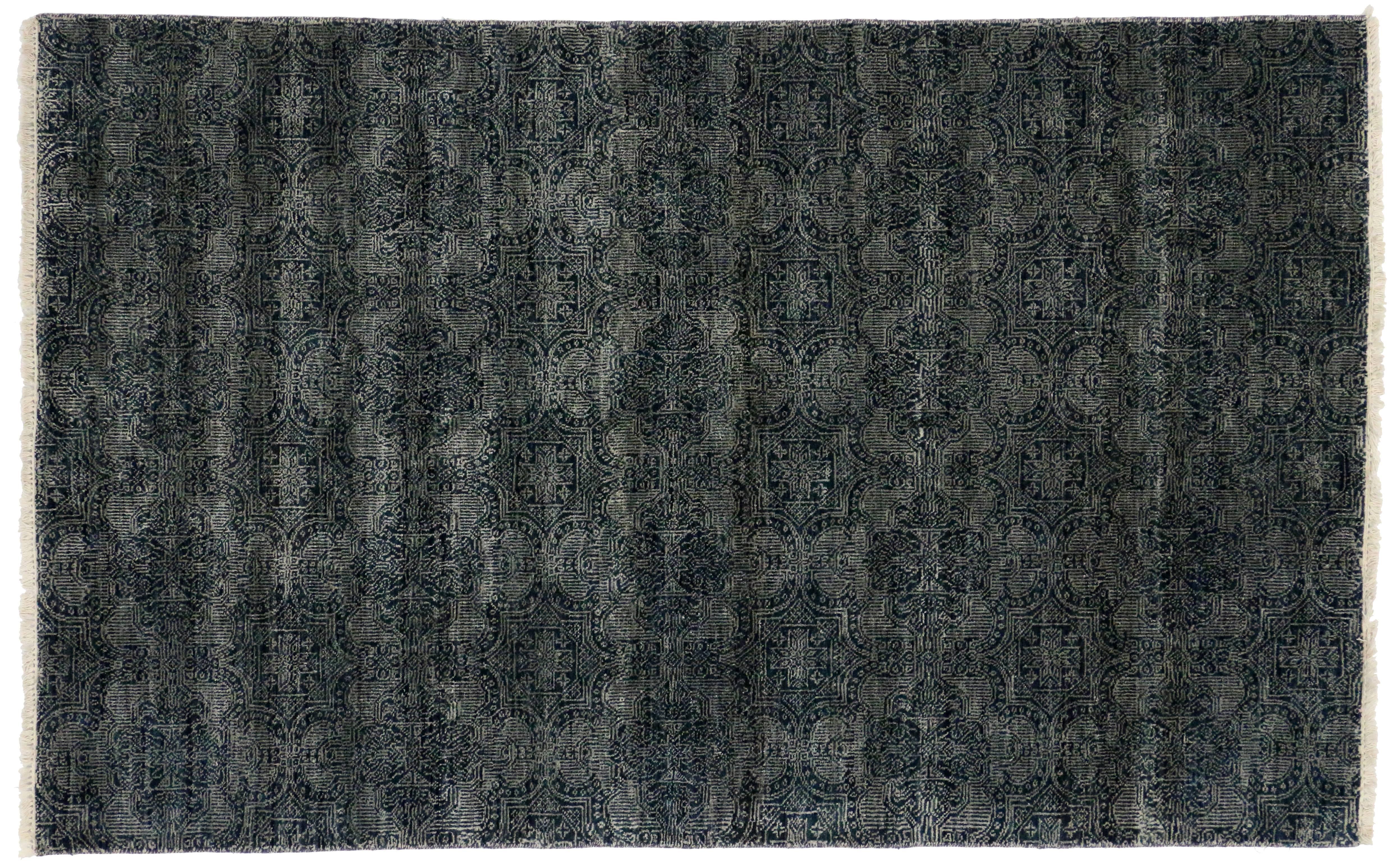 New Transitional Modern Rug with Moorish Design Pattern, Moorish-Style Rug In Excellent Condition In Dallas, TX
