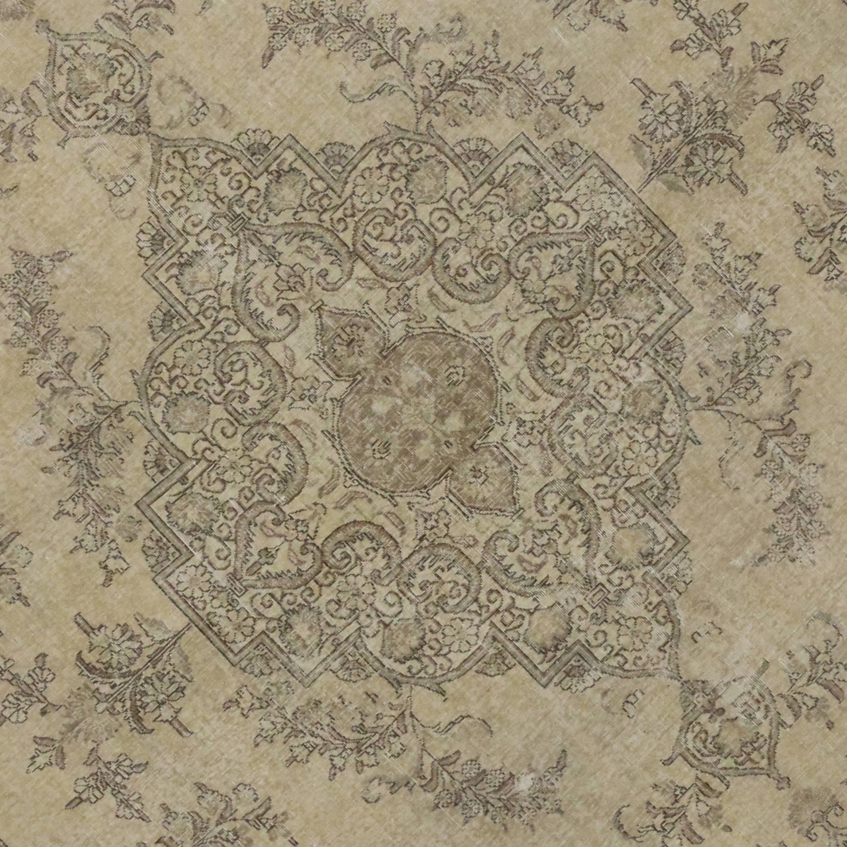 Tabriz Distressed Vintage Persian Rug with Modern Refined French Industrial Style
