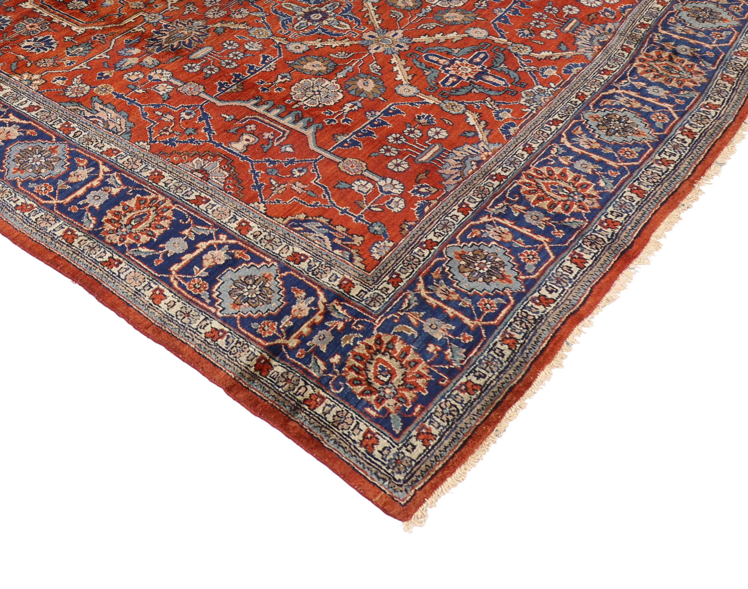 20th Century Antique Persian Mahal Rug with Traditional Style