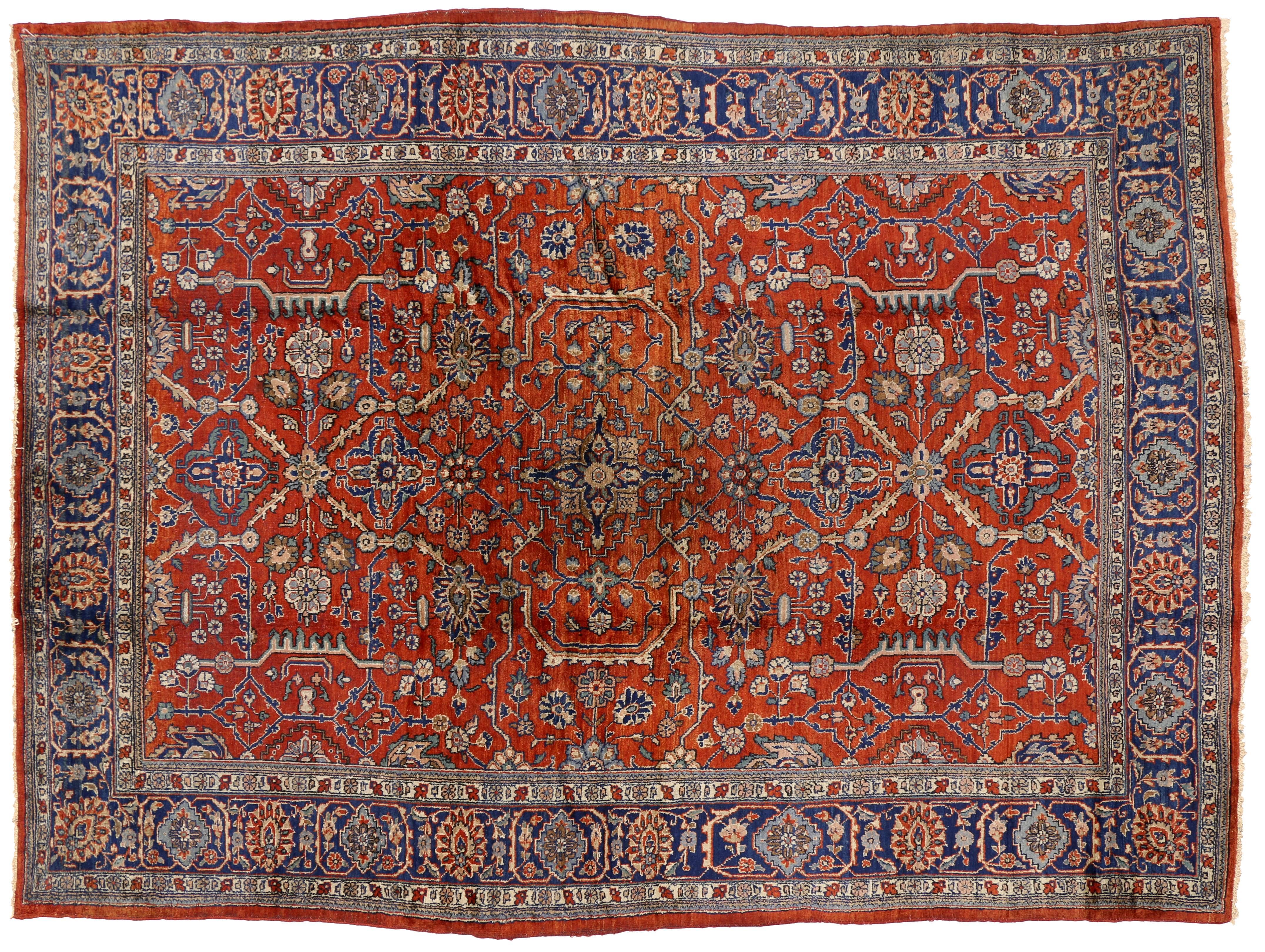 Antique Persian Mahal Rug with Traditional Style 2
