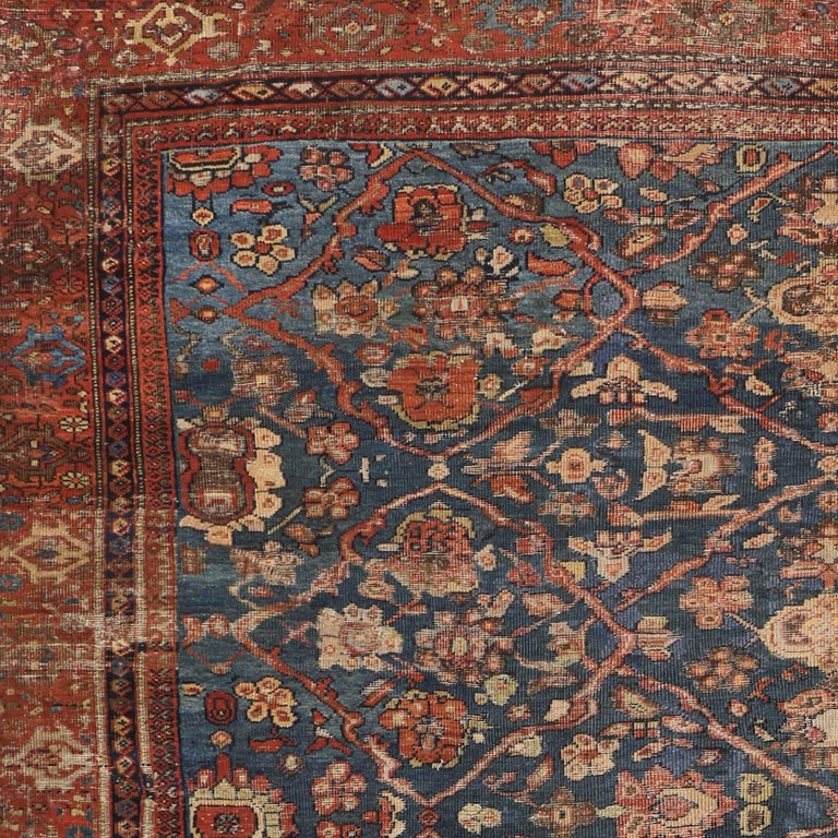 Distressed Antique Persian Sultanabad Rug with Modern Rustic Industrial ...