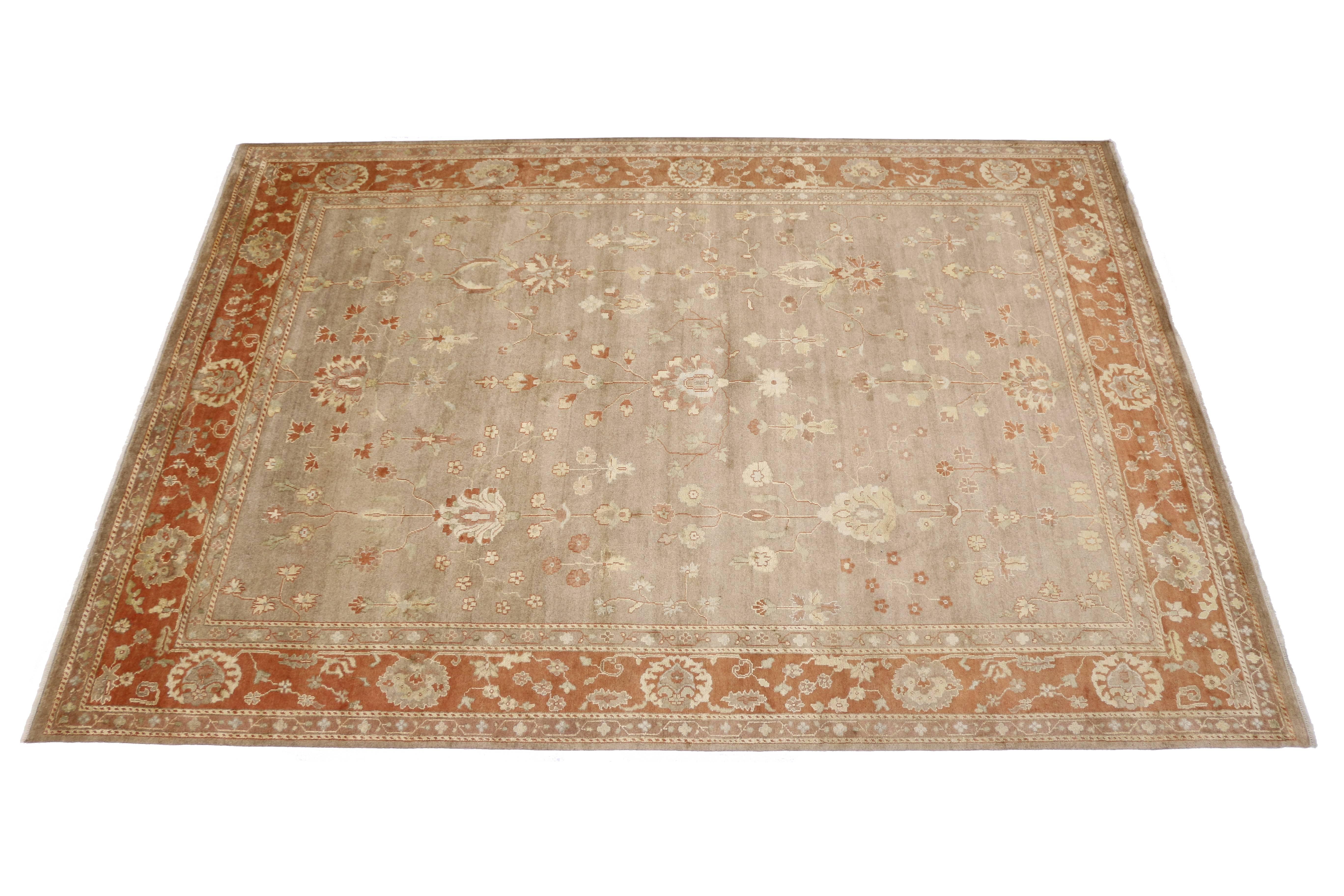 Modern Rustic Oushak Style Rug with Traditional Style In Excellent Condition In Dallas, TX