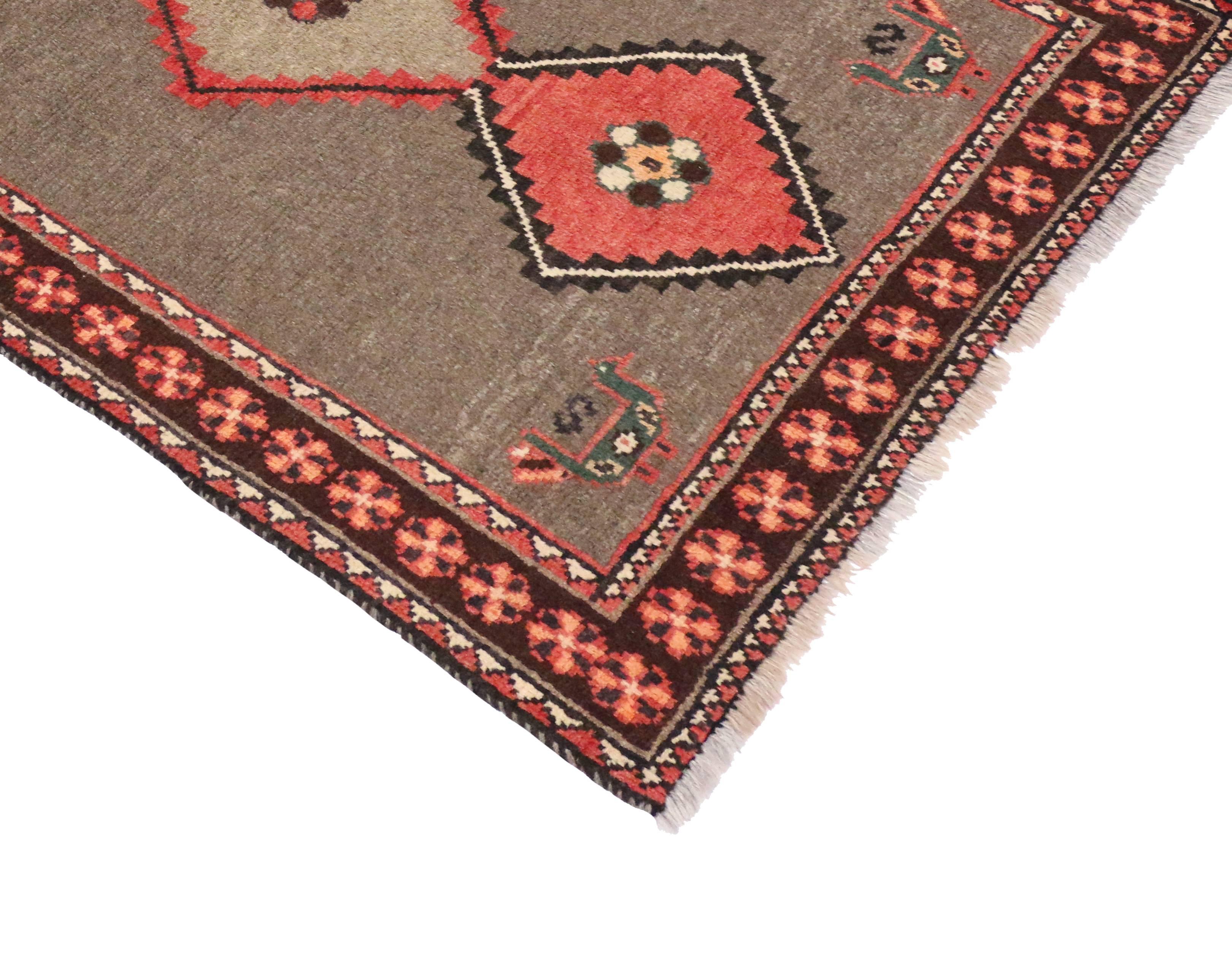 20th Century Vintage Persian Shiraz Rug with Modern Tribal Style