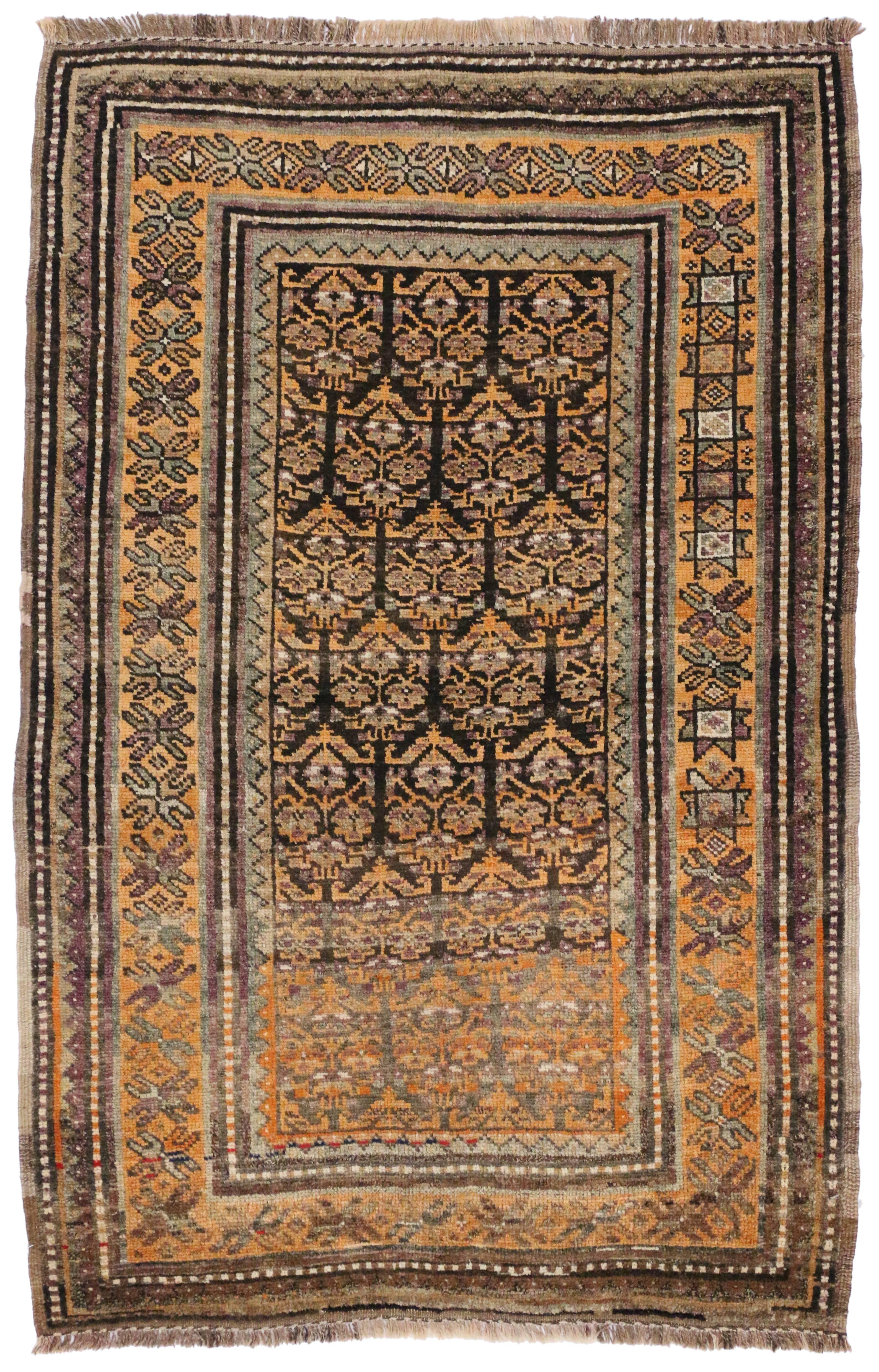 Vintage Shiraz Persian Tribal Rug with Mid-Century Modern Style For Sale 6
