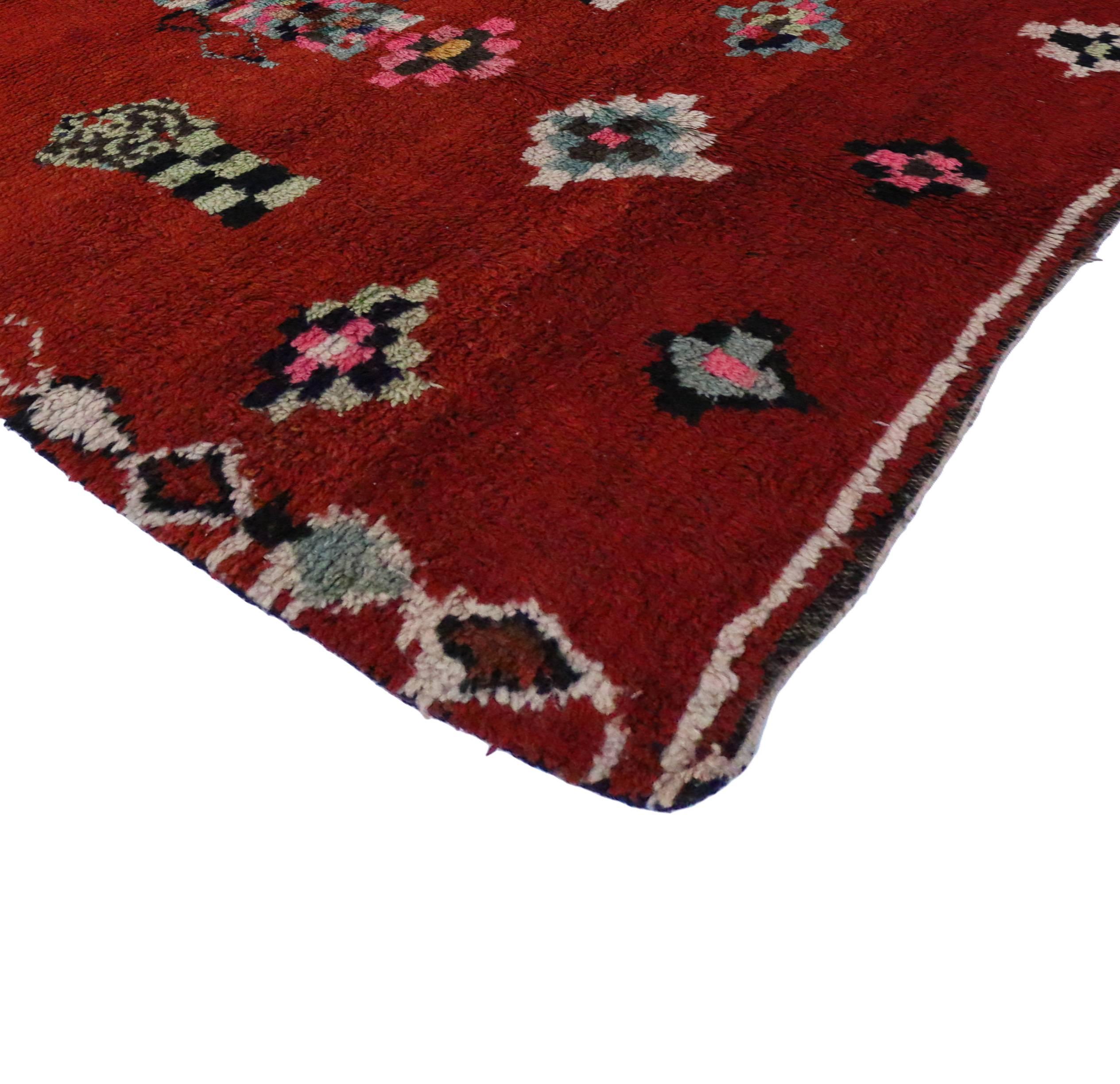 Hand-Knotted Boho Chic Berber Moroccan Rug with Contemporary Abstract Design
