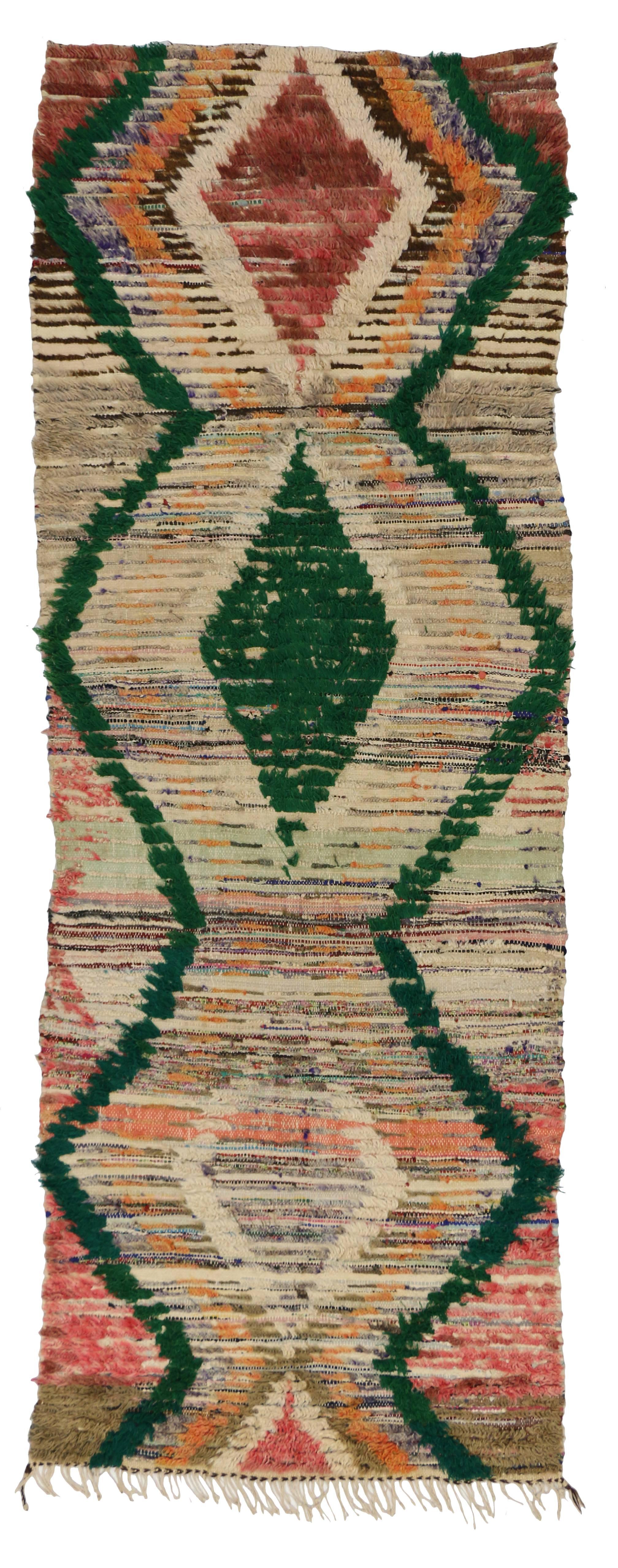 20th Century Boho Chic Vintage Berber Moroccan Rug with Modern Tribal Design