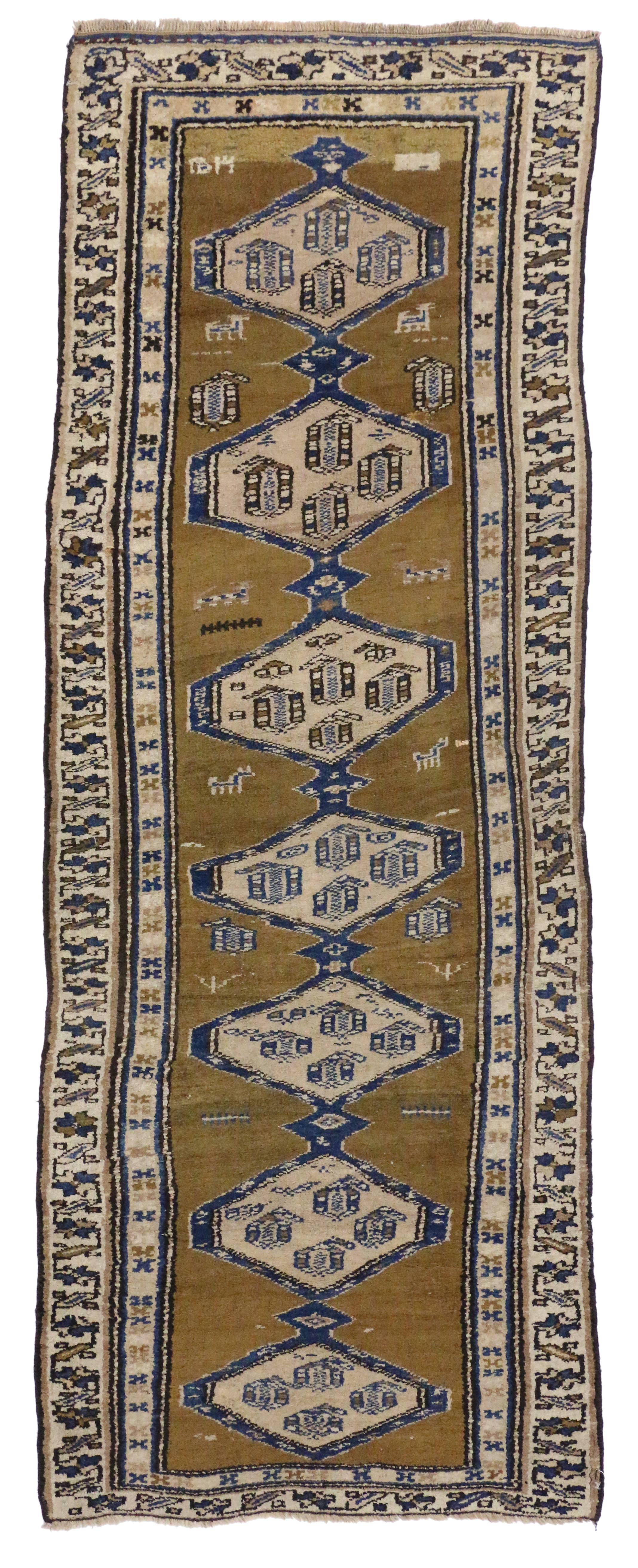 Antique Sarab Persian Runner with Modern Tribal Style For Sale 6