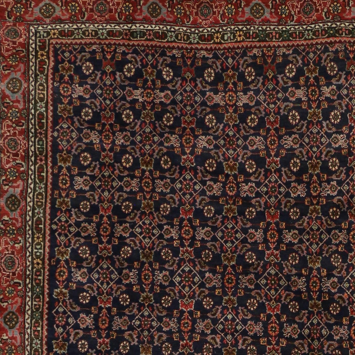 20th Century Antique Bijar Persian Rug with Modern Traditional Style, the Iron Rugs of Persia