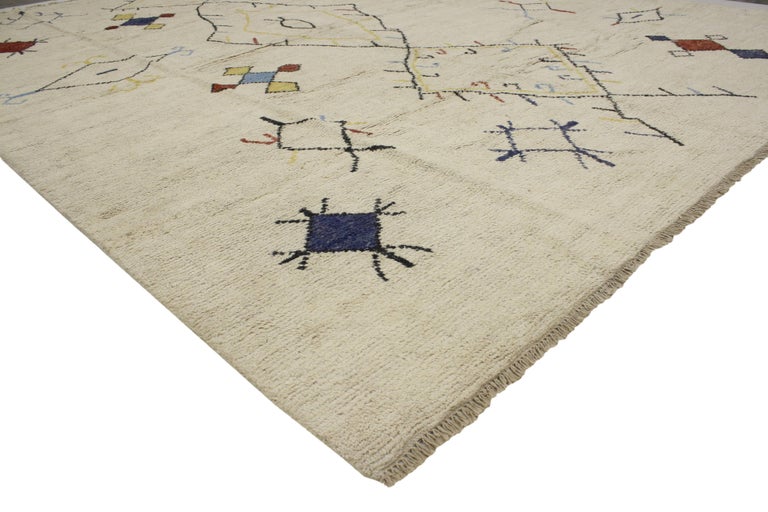 Contemporary Moroccan Style Rug with Modern Tribal Design For Sale at