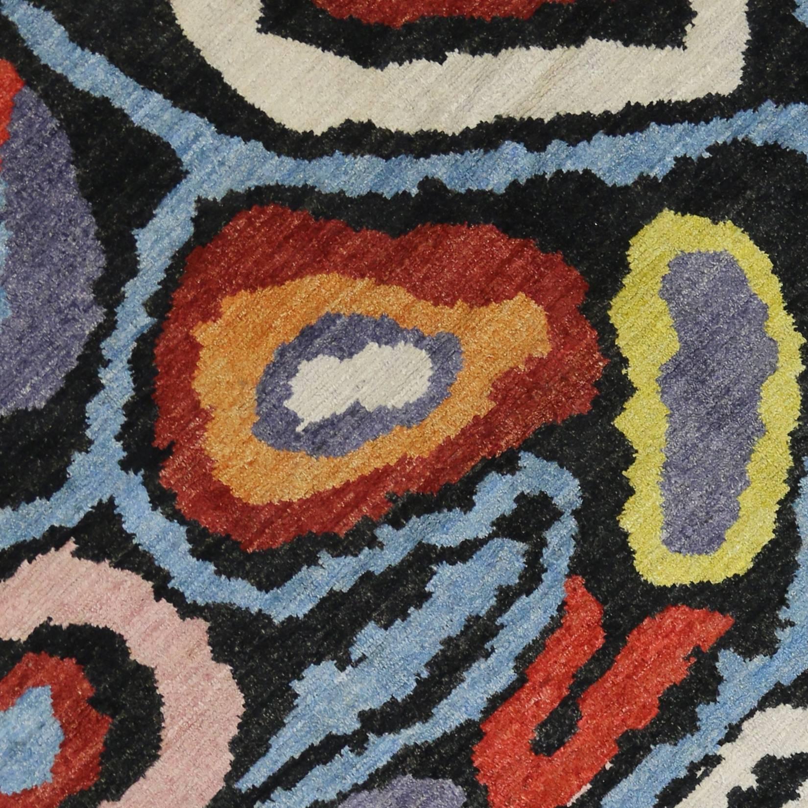 Space Age New Colorful Contemporary Moroccan Orphism Rug Inspired by Robert Delaunay