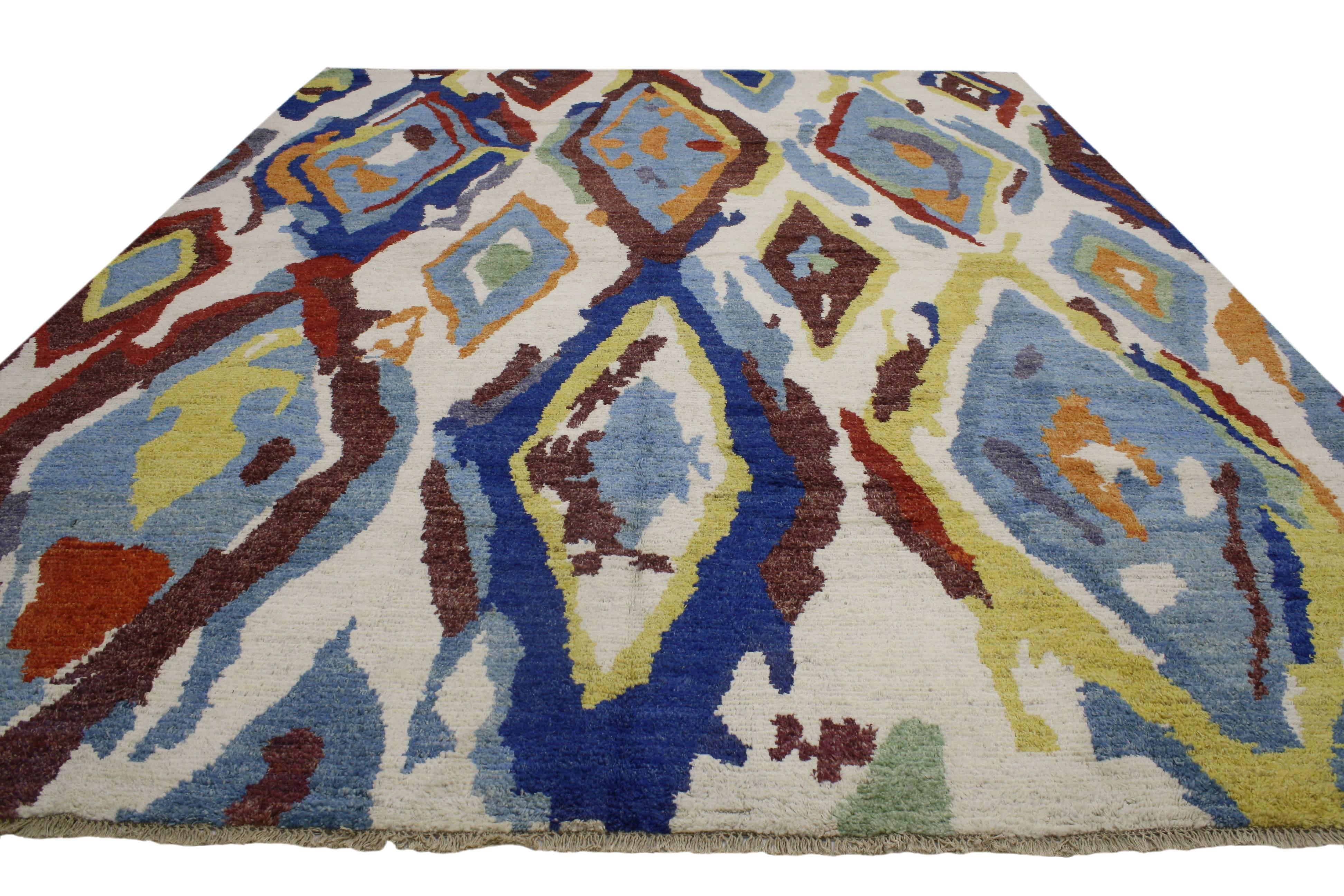 New Colorful Contemporary Moroccan Area Rug with Postmodern Memphis Style In New Condition In Dallas, TX