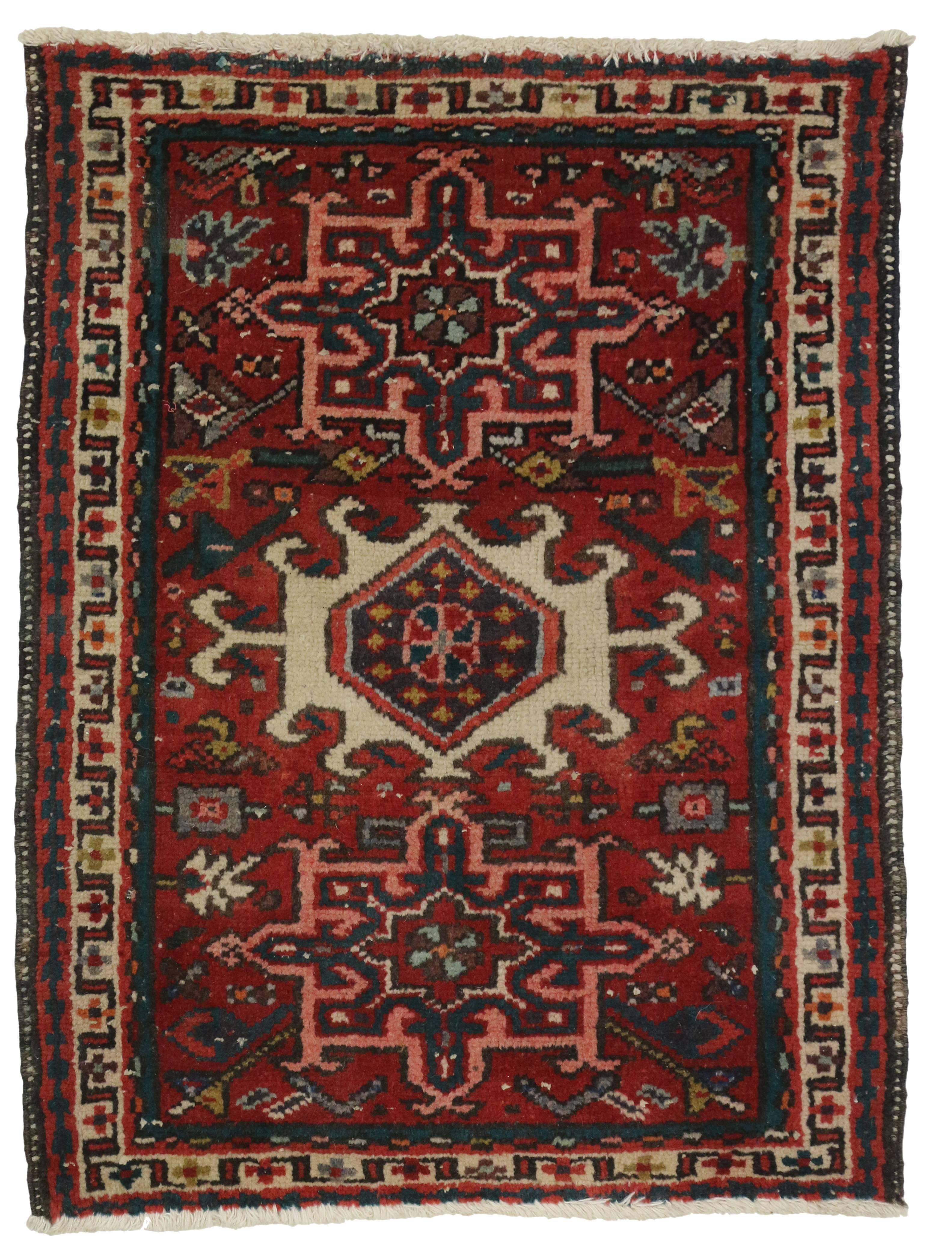 Heriz Serapi Vintage Heriz Persian Rug with Modern Traditional Style