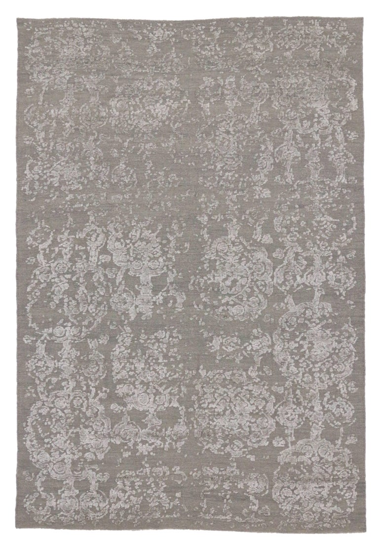 New Transitional Area Rug with Abstract Oushak and Chinoiserie Style ...
