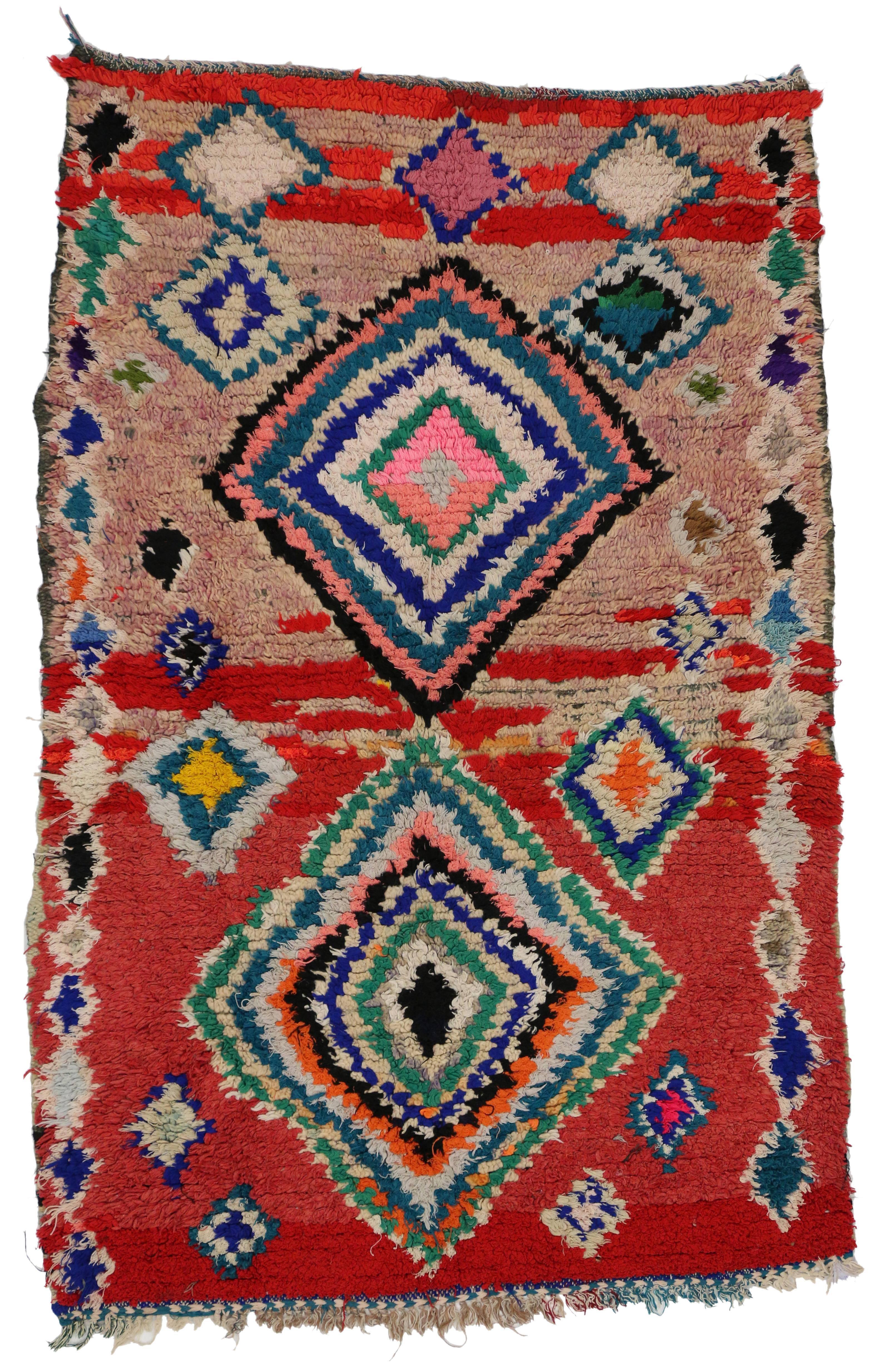 20th Century Vintage Berber Moroccan Rug with Modern Tribal Style