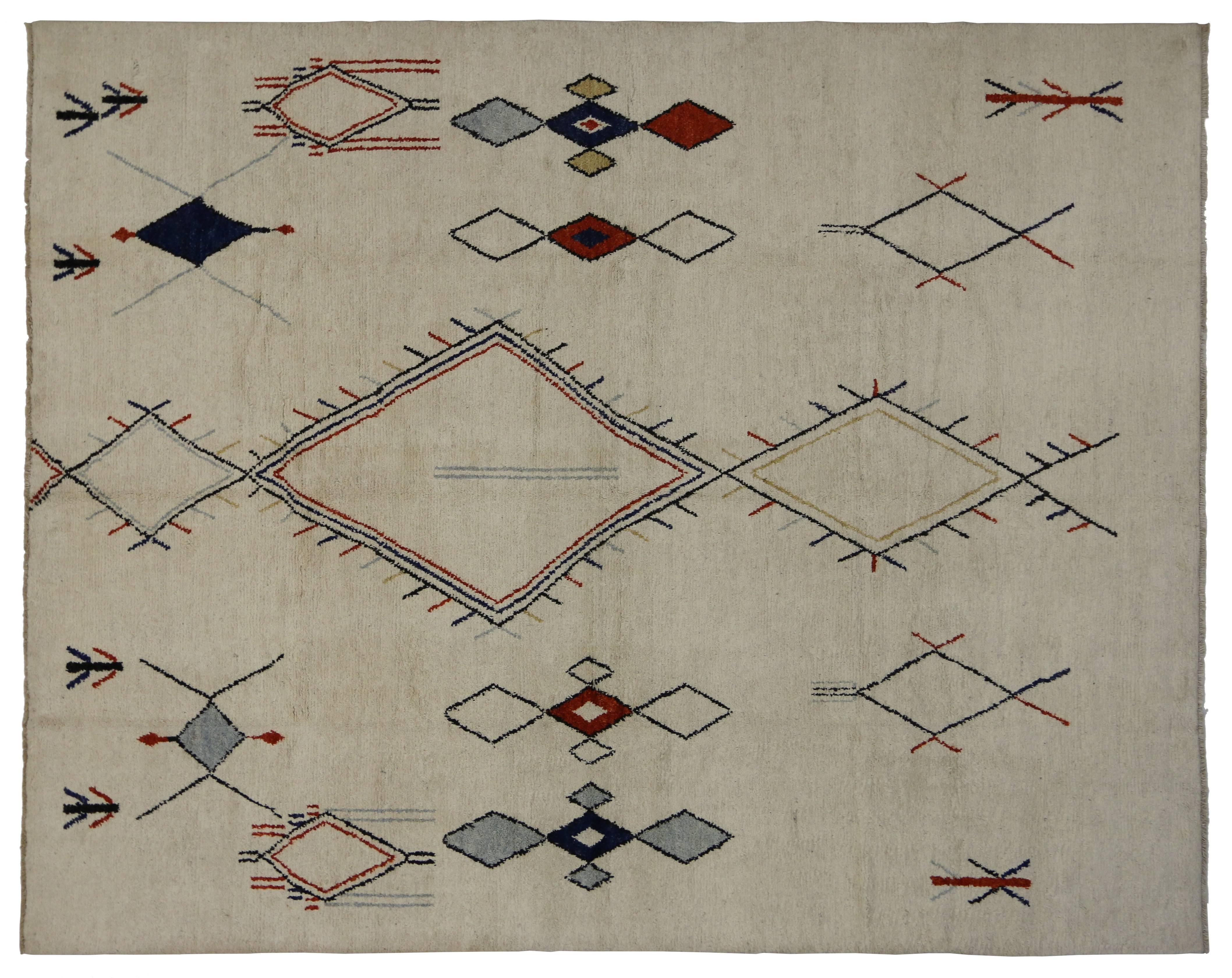 New Contemporary Moroccan Style Area Rug with Modern Tribal Design 5