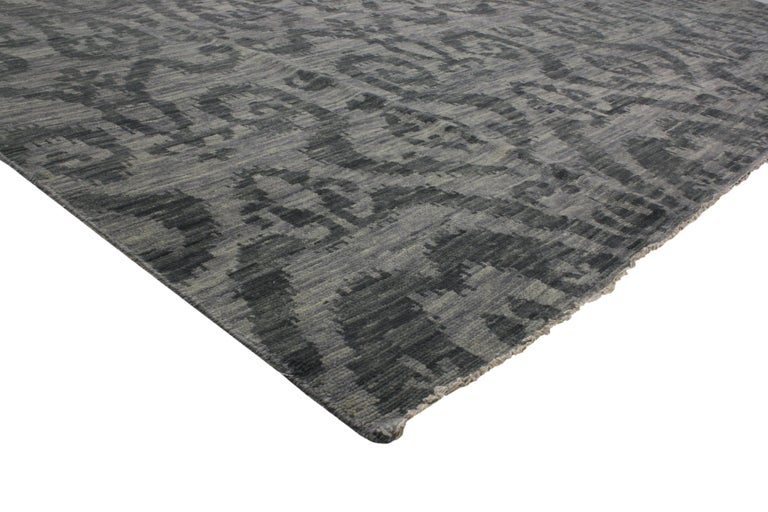 Modern Dark Gray Transitional Ikat Rug at 1stdibs