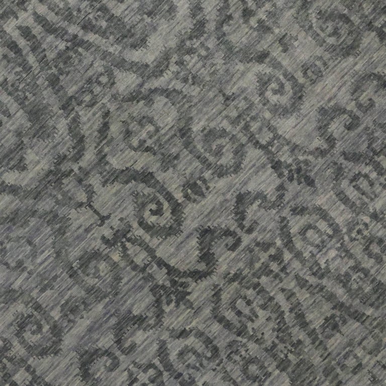 Modern Dark Gray Transitional Ikat Rug at 1stDibs