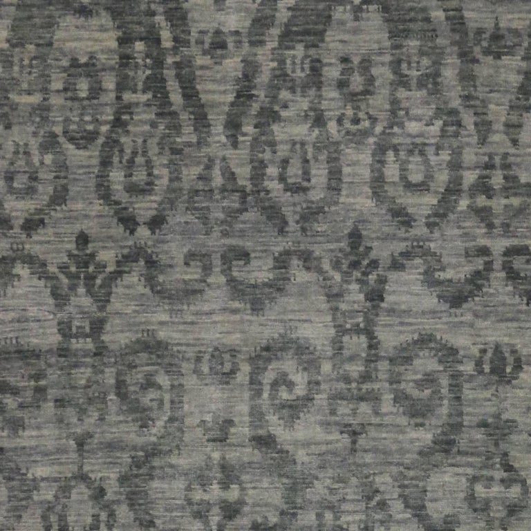 Modern Dark Gray Transitional Ikat Rug at 1stDibs