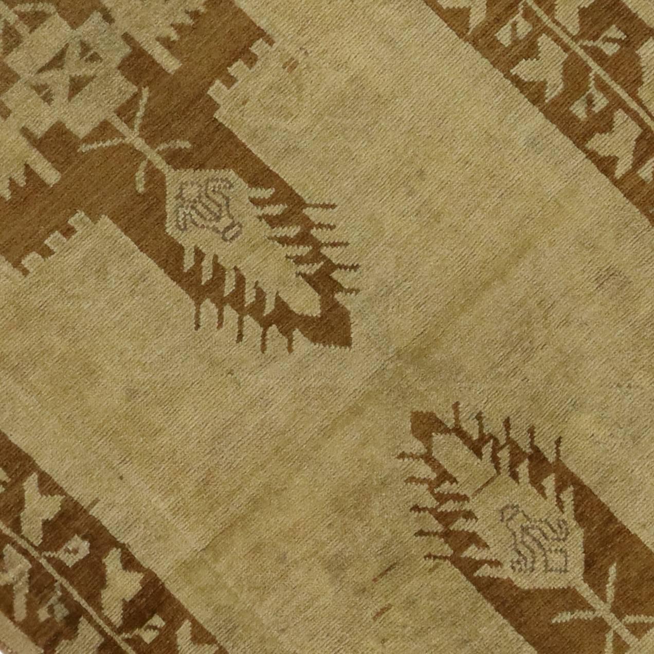 Vintage Turkish Oushak Runner with Warm, Neutral Colors, Hallway Runner For Sale 3