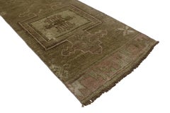 Vintage Turkish Oushak Extra-Long Runner with Modern Style, Hallway Runner