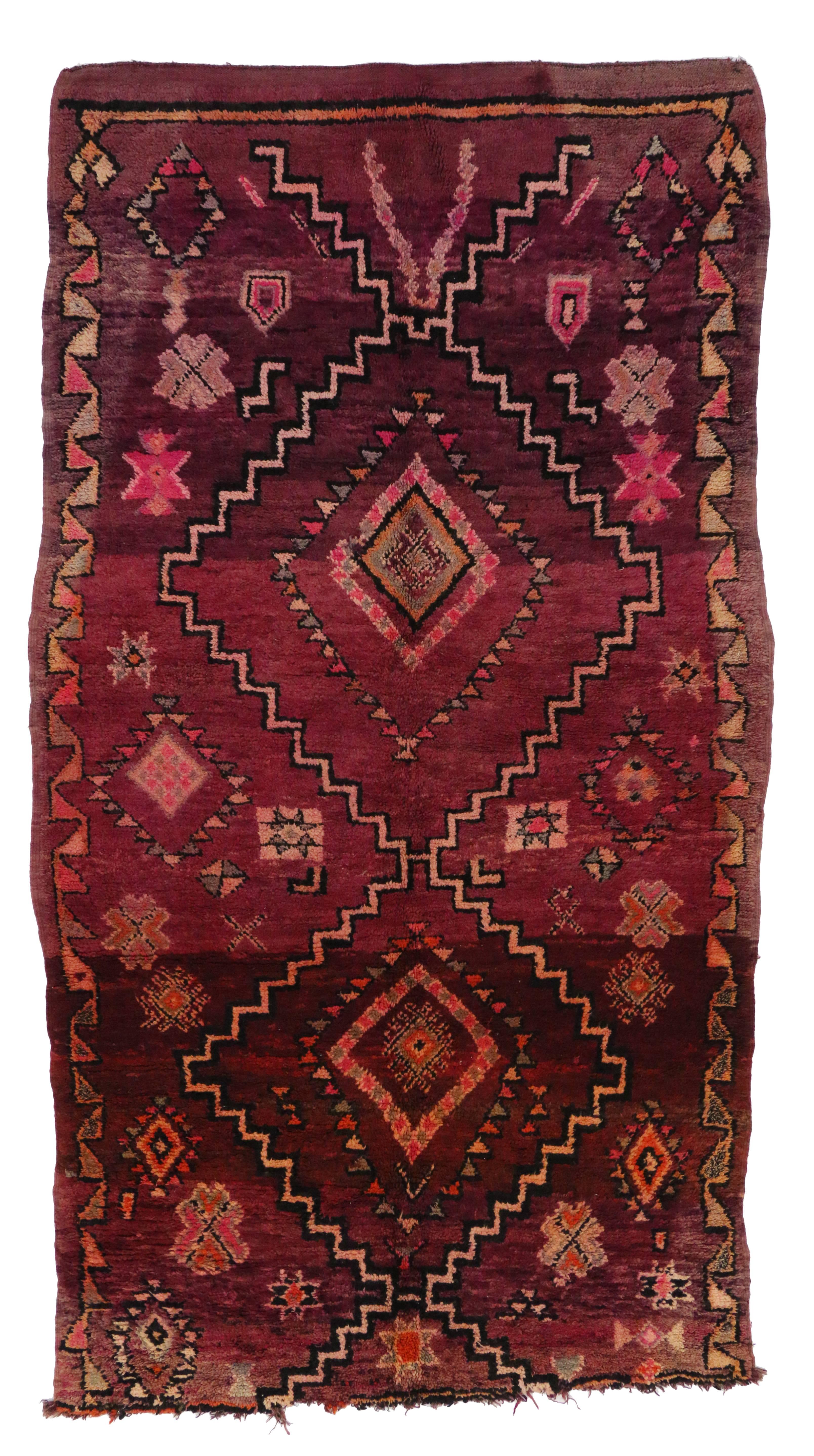 Vintage Berber Moroccan Rug with Modern Tribal Style 1