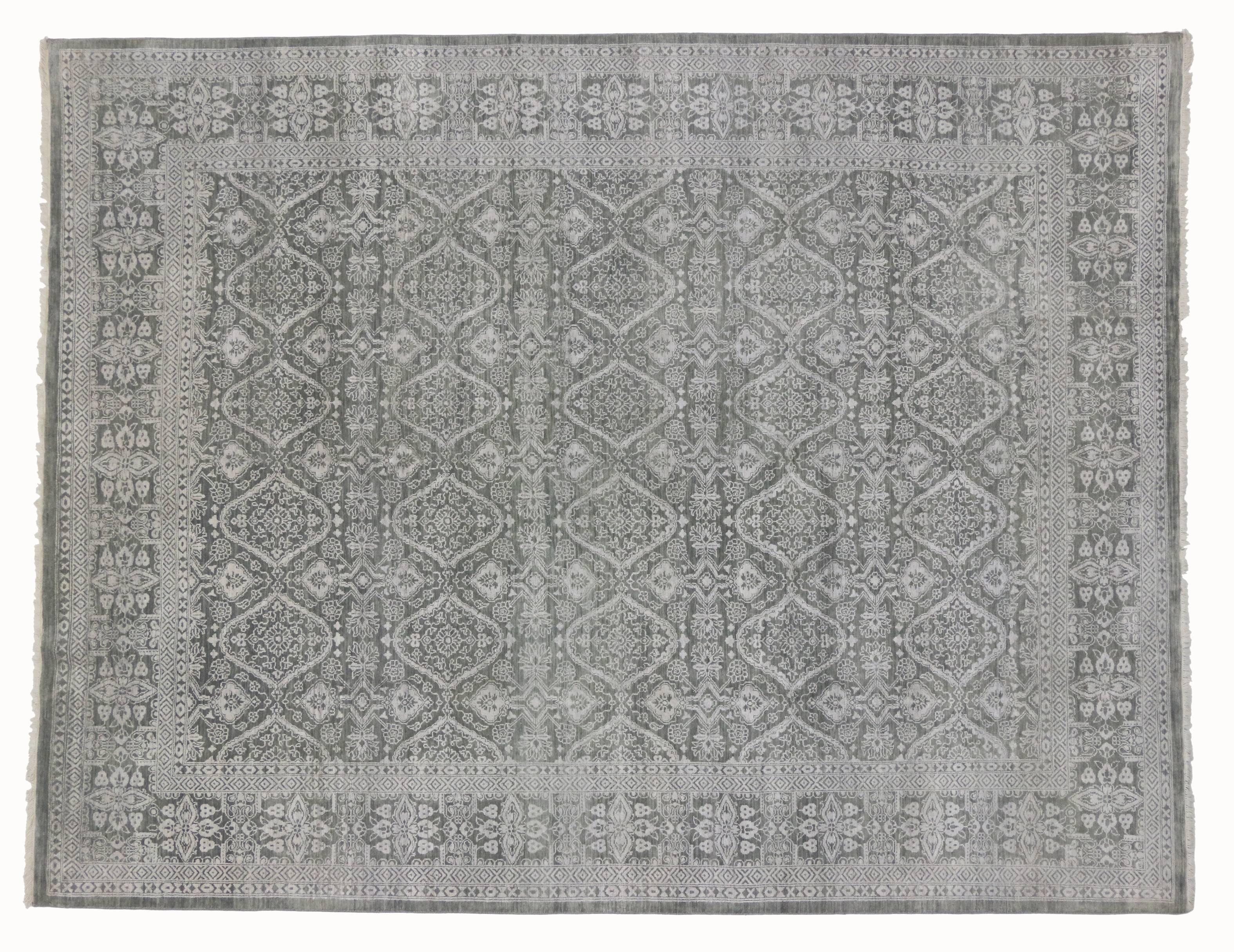 New Transitional Gray Area Rug with Modern Style In New Condition For Sale In Dallas, TX