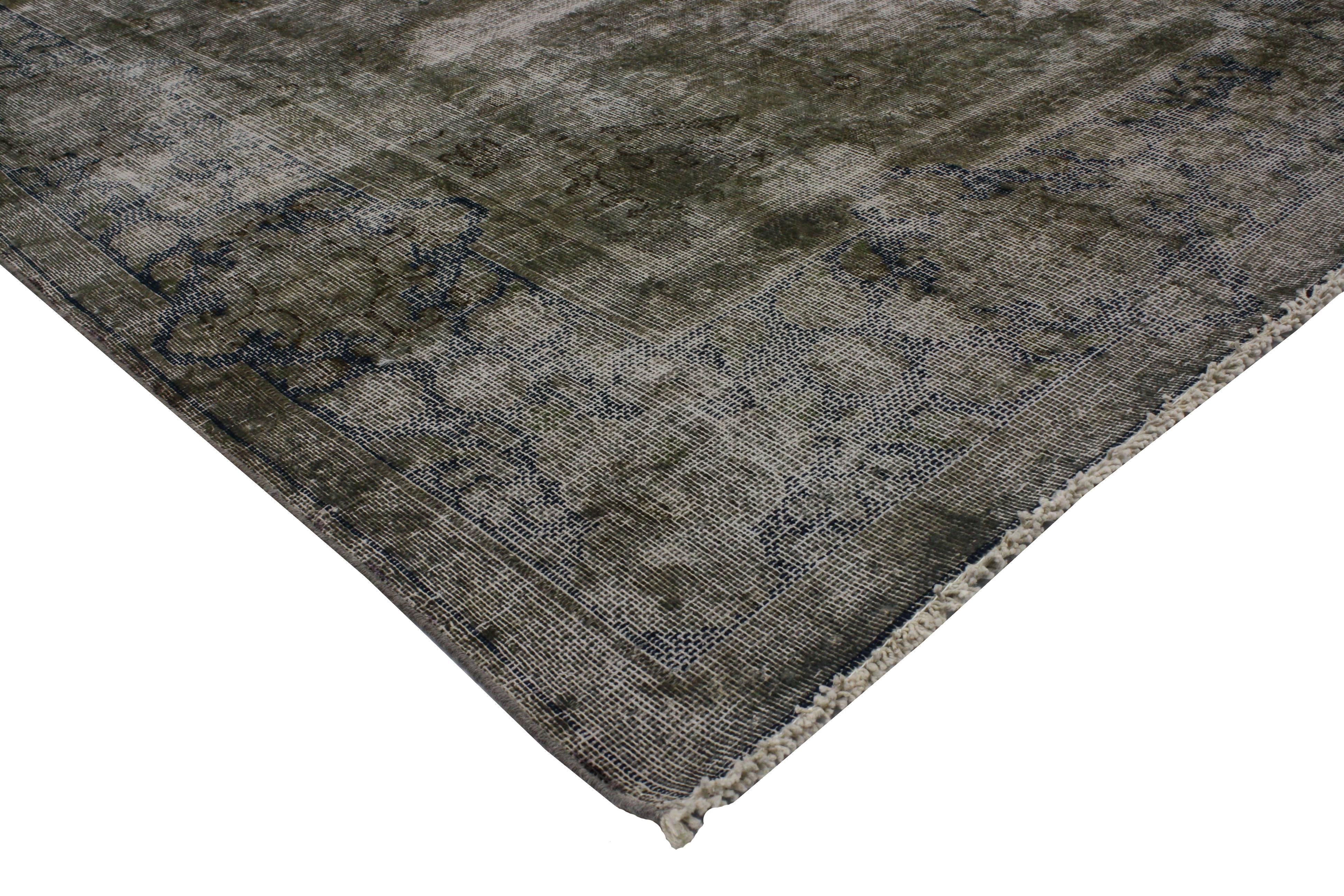 80255 Vintage Overdyed Brown Rug, 06’09 x 10’06.
​Exuding an air of sophistication and rustic sensibility, this hand-knotted wool vintage overdyed brown rug effortlessly captures the essence of bucolic charm with a modern twist. Prepare to be