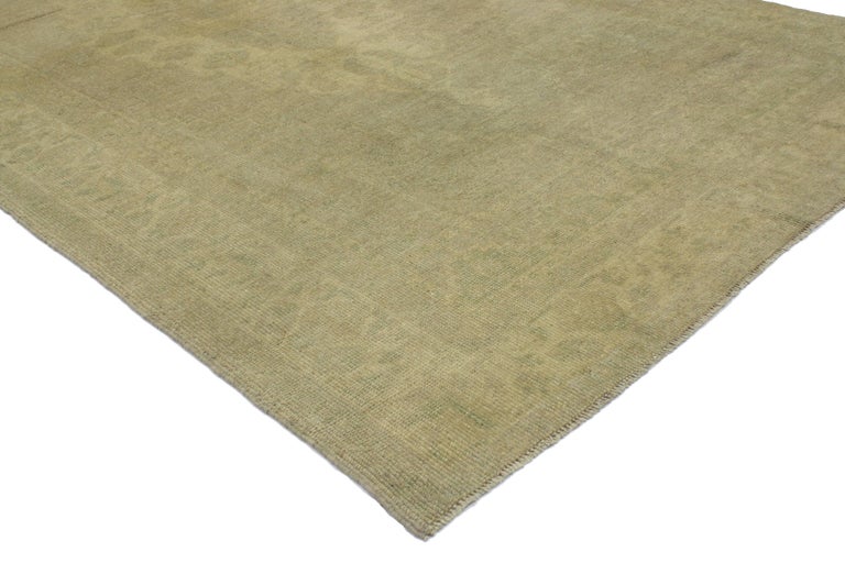 Vintage Turkish Oushak Gallery Rug with Shaker Style For Sale at 1stDibs