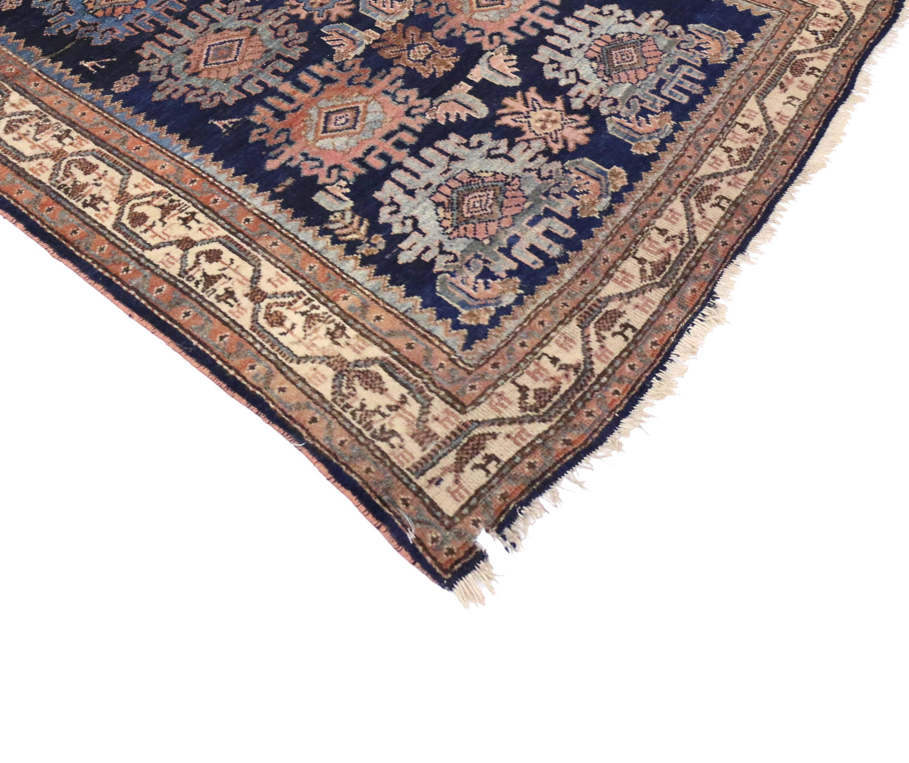 Traditional Style Antique Persian Malayer Rug with Large-Scale Geometric Print For Sale 5