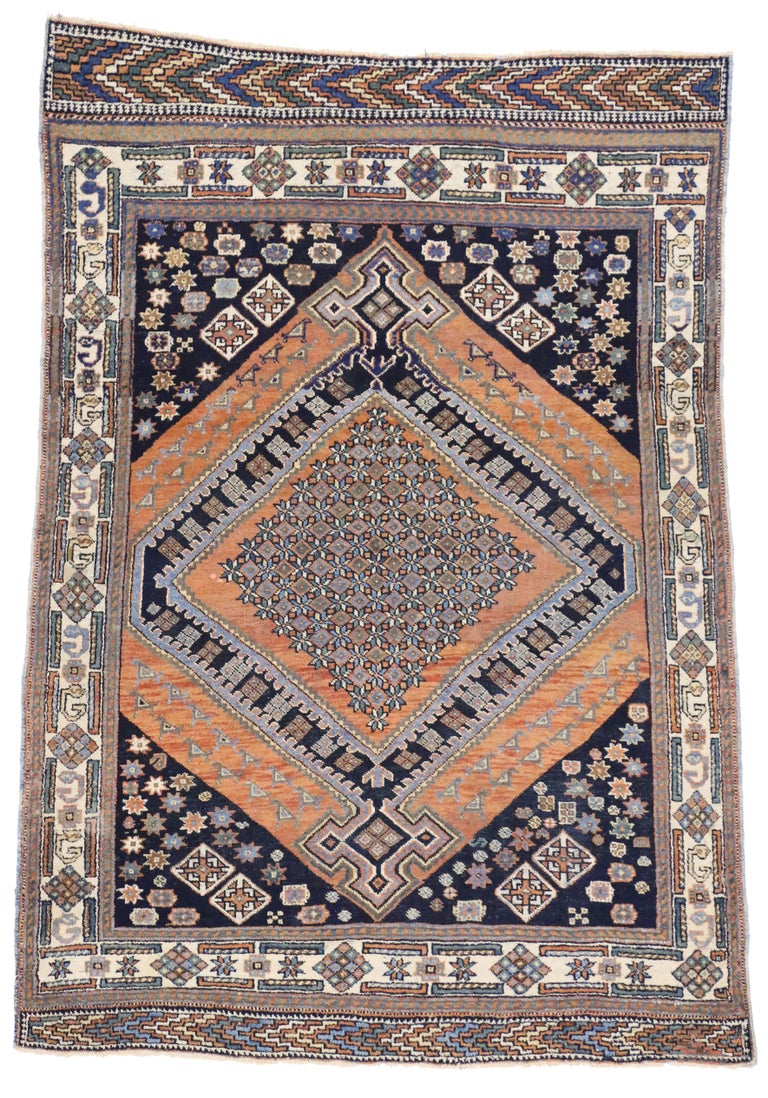 Antique Persian Afshar Rug with Modern Tribal Style For Sale at 1stDibs