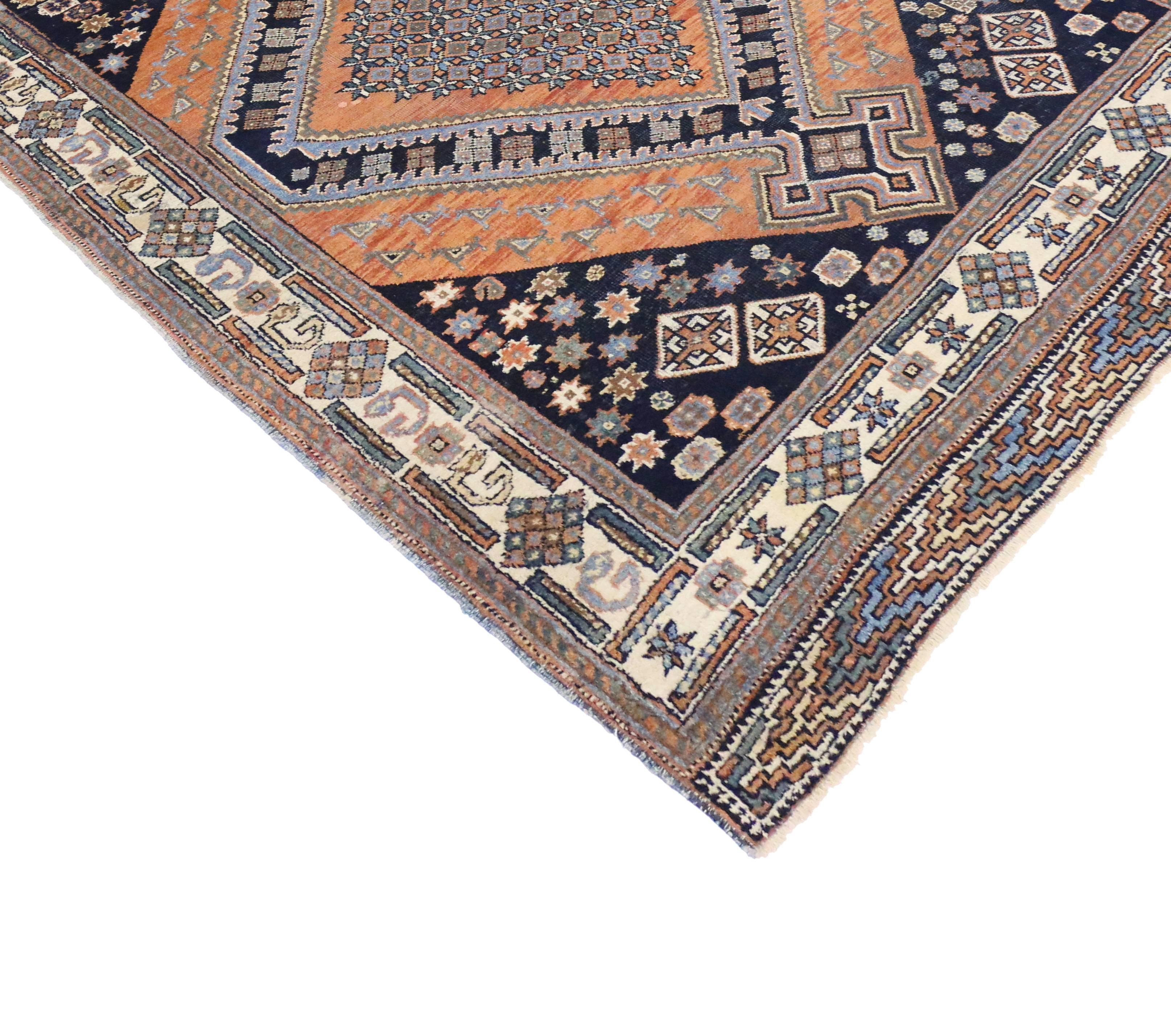 20th Century Antique Persian Afshar Rug with Modern Tribal Style For Sale