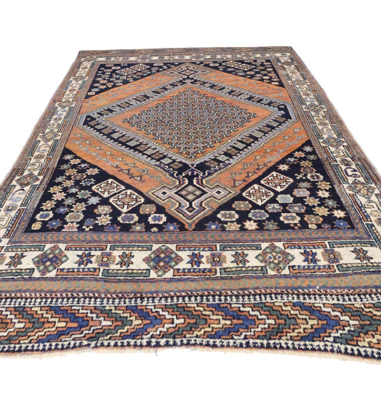 Antique Persian Afshar Rug with Modern Tribal Style For Sale at 1stDibs