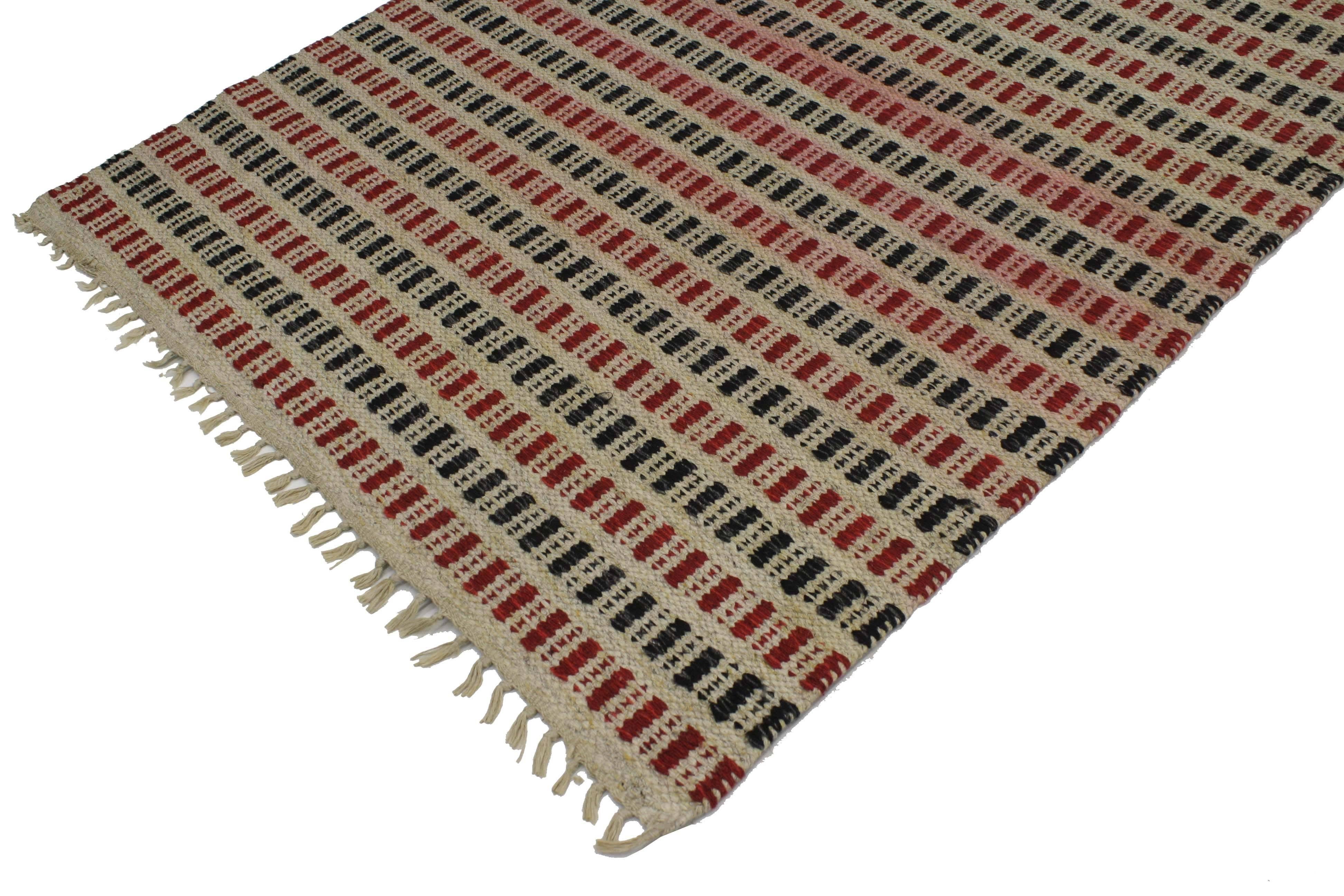 Vintage Scandinavian Swedish Kilim Long Runner with Pacific Northwest Style For Sale 1
