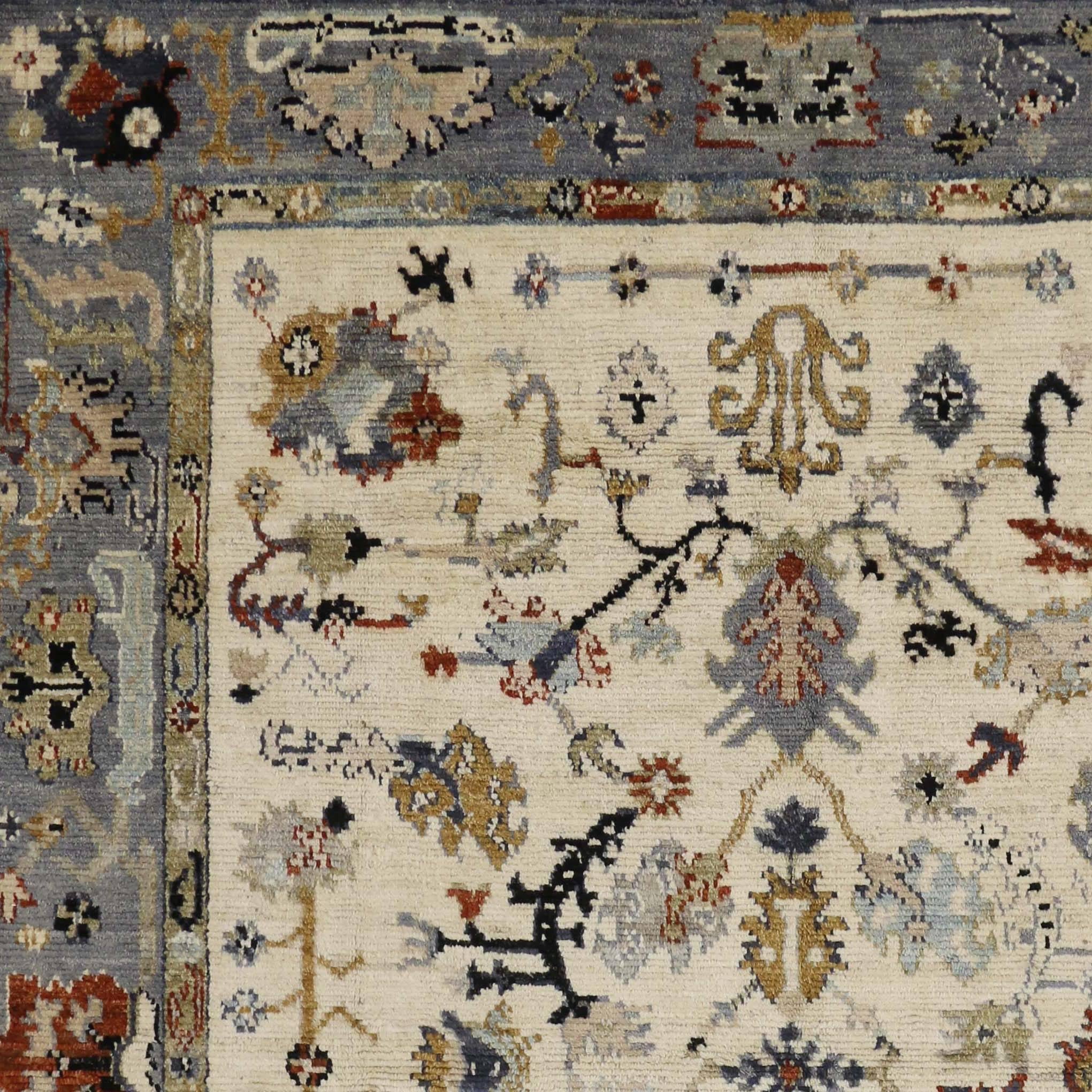 New Contemporary Oushak Area Rug with Transitional Style In New Condition For Sale In Dallas, TX