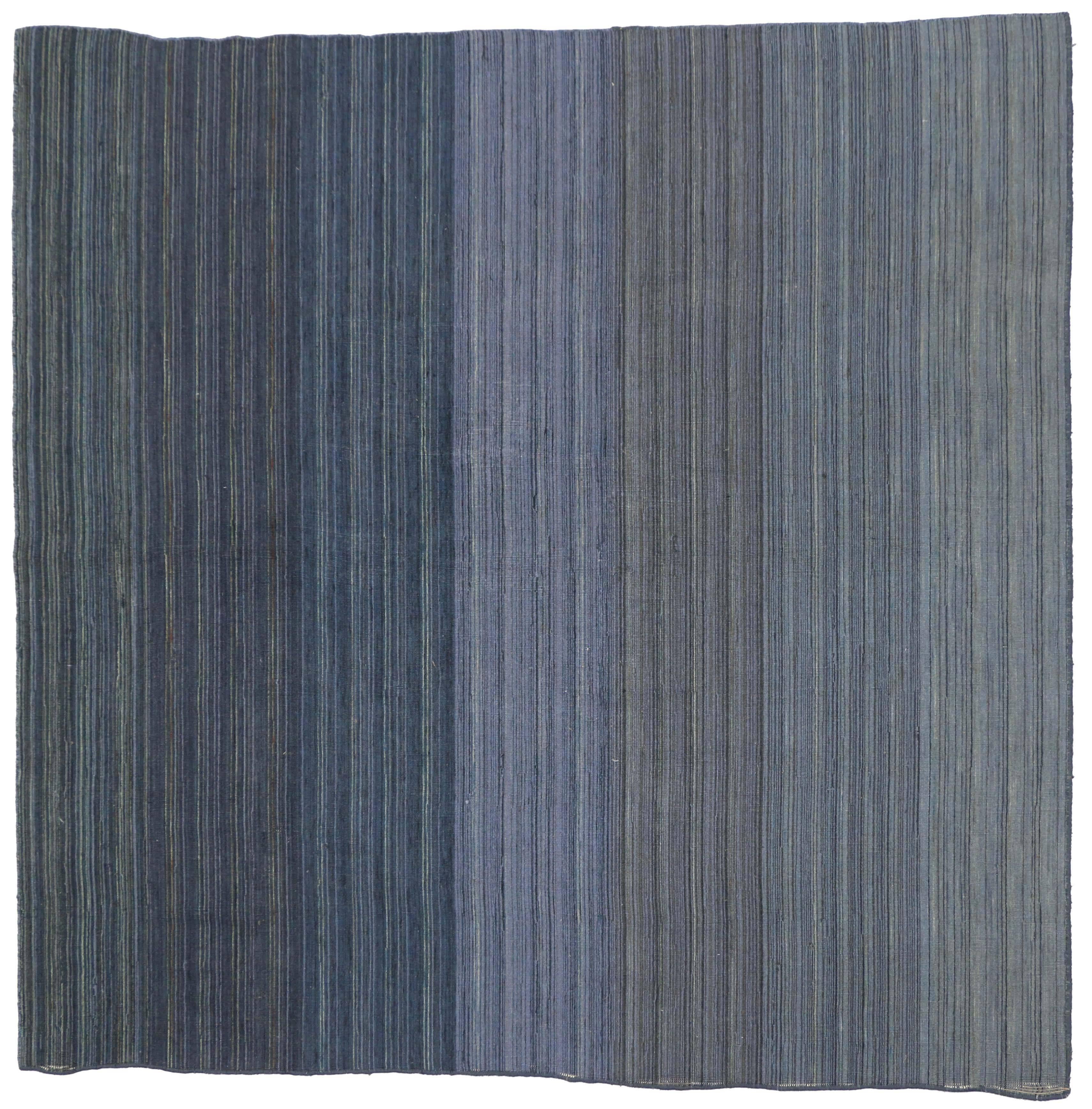 Contemporary Modern Flat-Weave Rug, Ombre Kilim with Pastel Postmodern Style In Good Condition For Sale In Dallas, TX