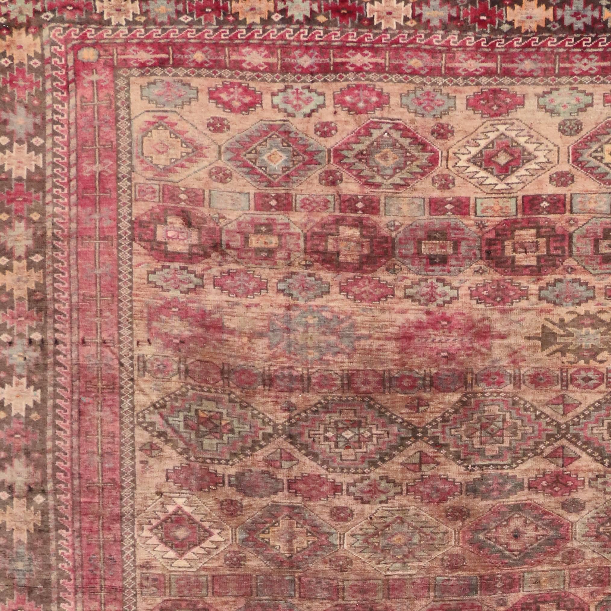 Vintage Persian Baluch Rug with Modern Tribal Style, Pink Persian Area Rug In Good Condition In Dallas, TX