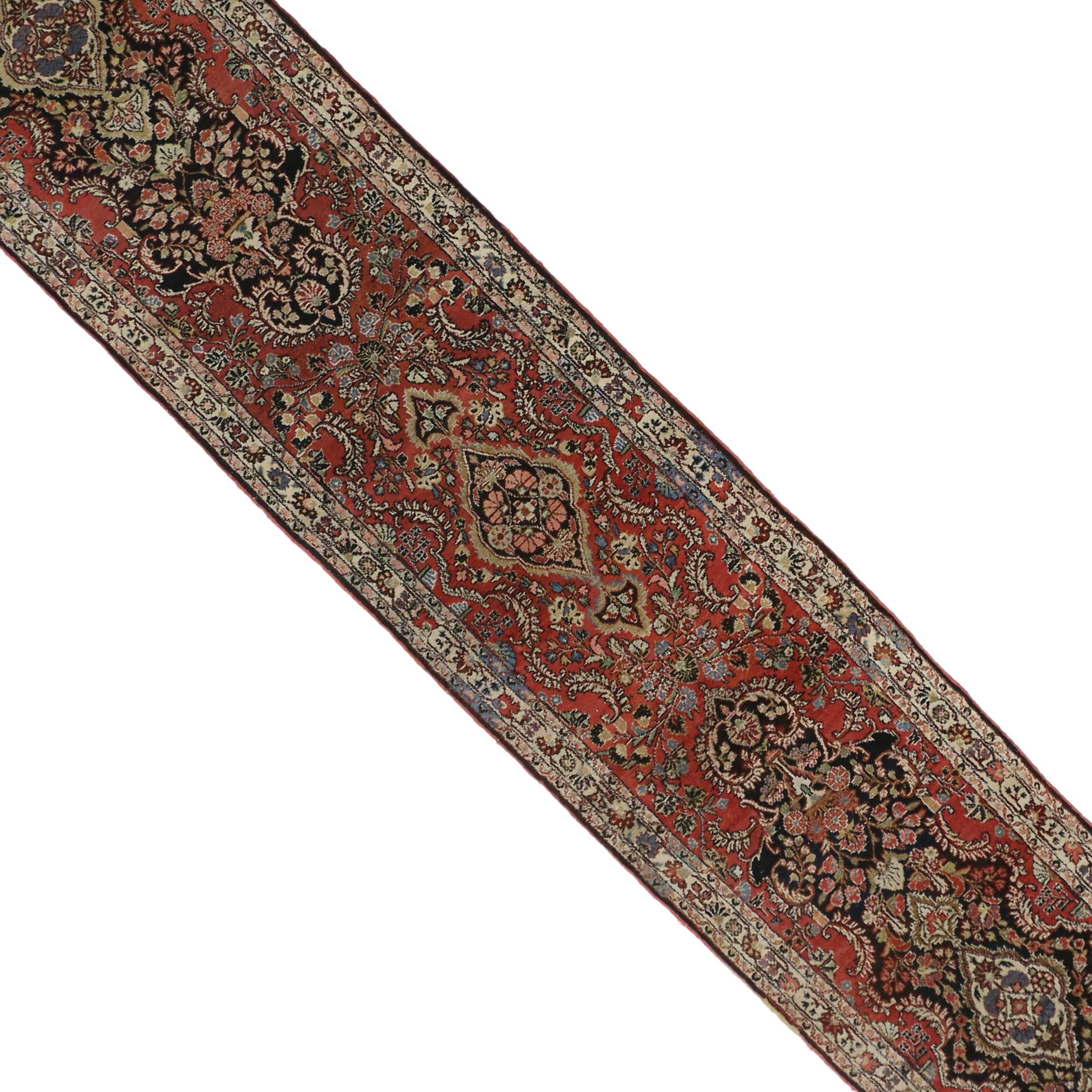 Antique Persian Hamadan Runner, Extra Long Persian Runner In Good Condition For Sale In Dallas, TX