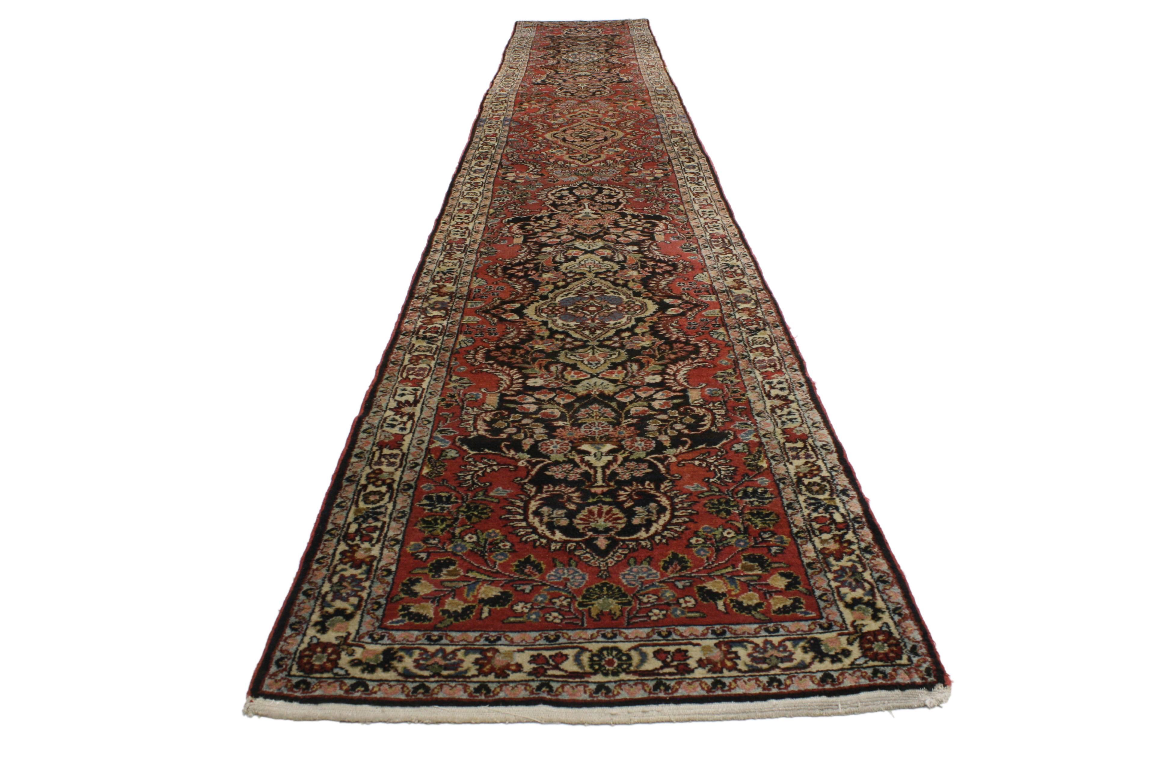 Malayer Antique Persian Hamadan Runner, Extra Long Persian Runner For Sale