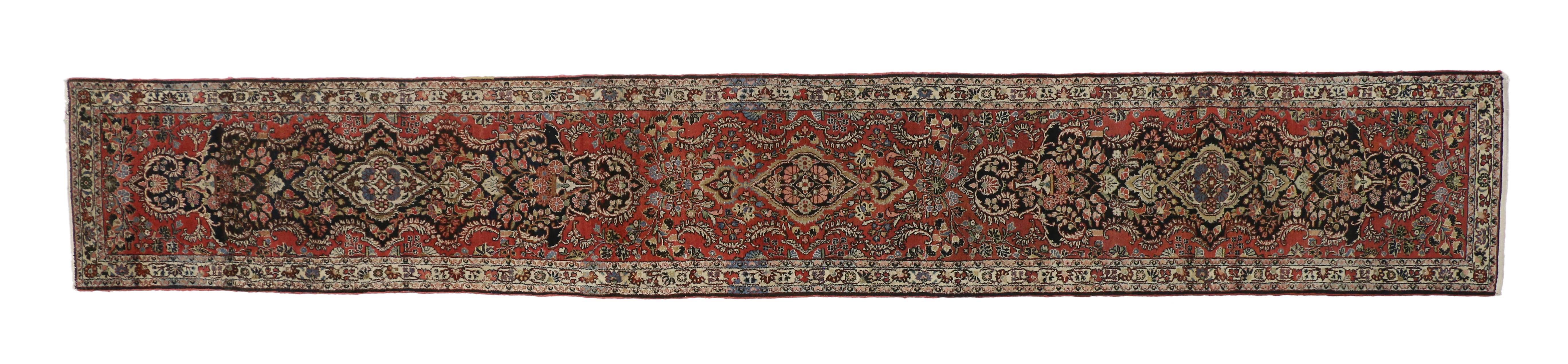 Wool Antique Persian Hamadan Runner, Extra Long Persian Runner For Sale